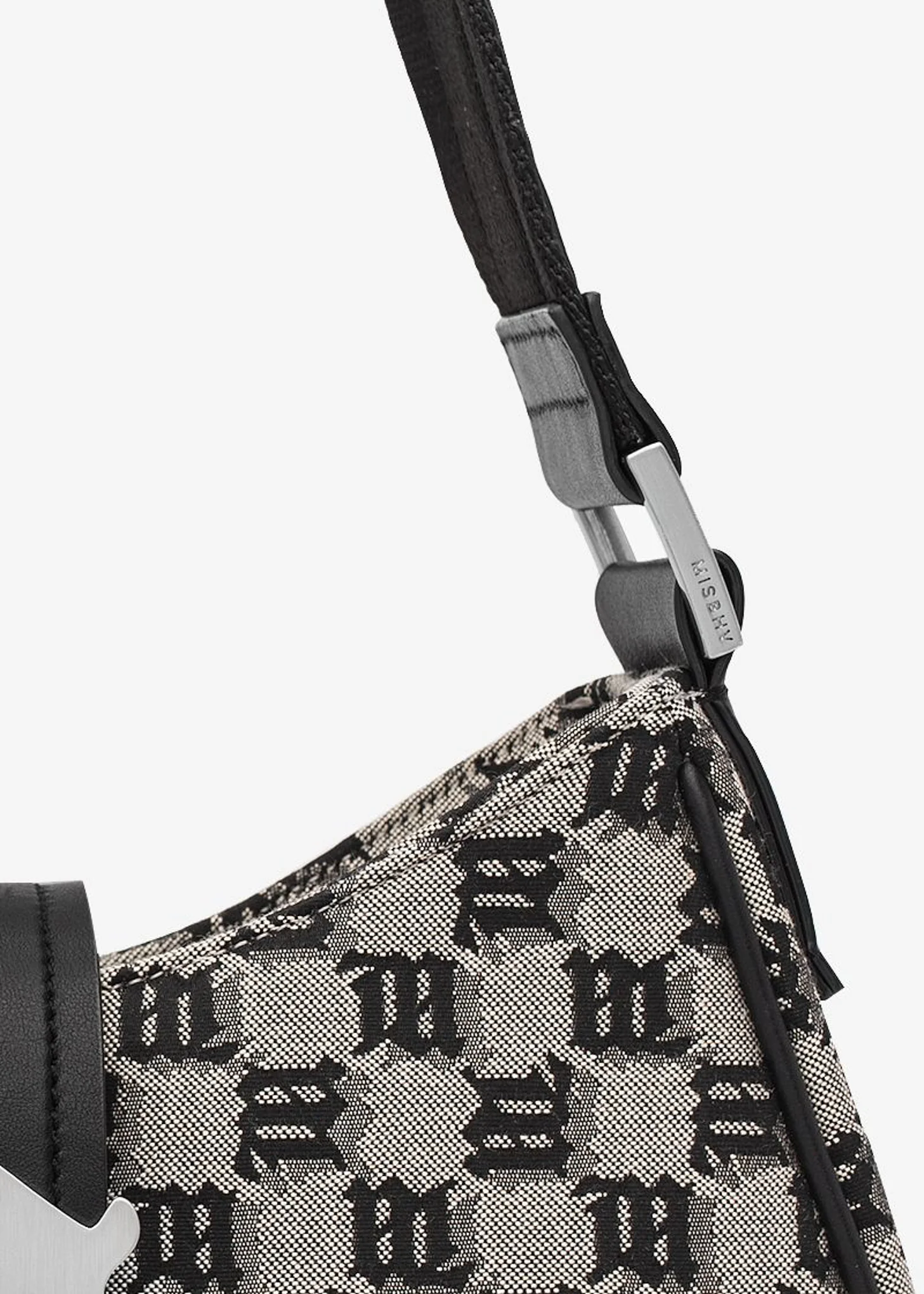 BEIGE JACQUARD MONOGRAM SHOULDER BAG SMALL - Image 7