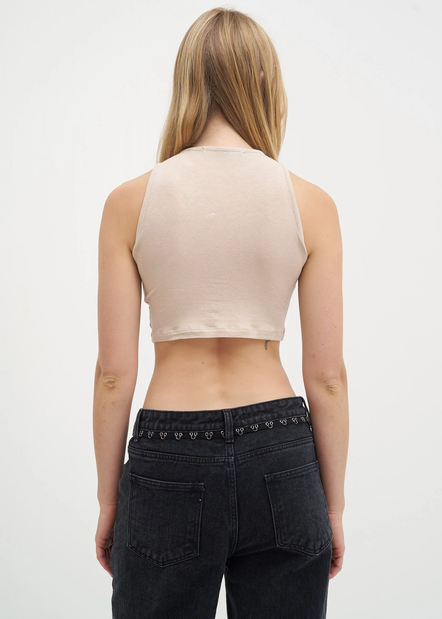 Beige Jersey Crop Top - Image 3
