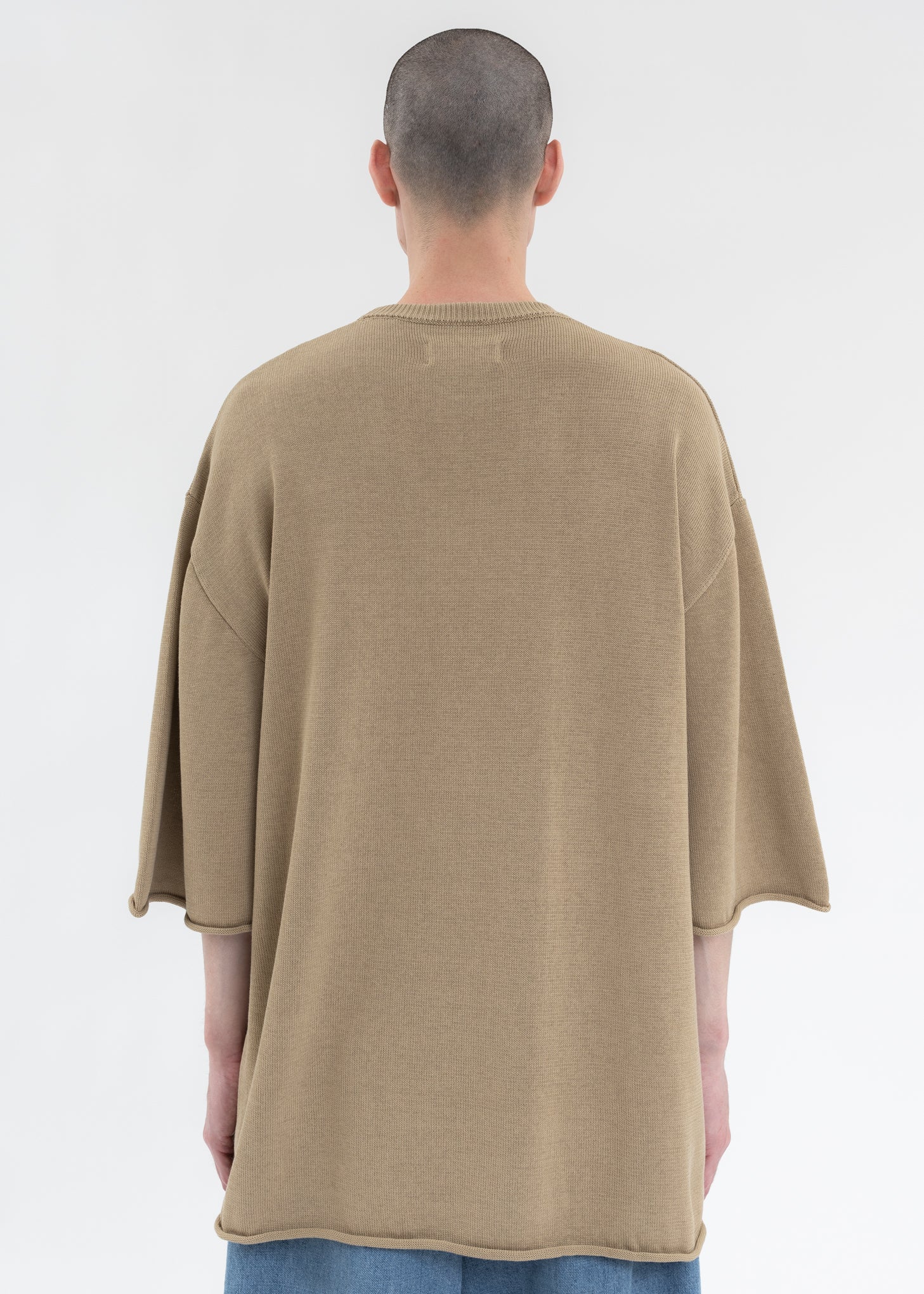 BEIGE KNITTED FELTED T-SHIRT - Image 4