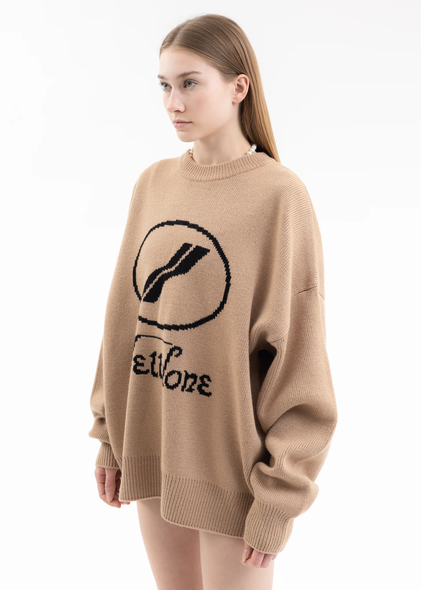 BEIGE LOGO JQD SWEATER - Image 3
