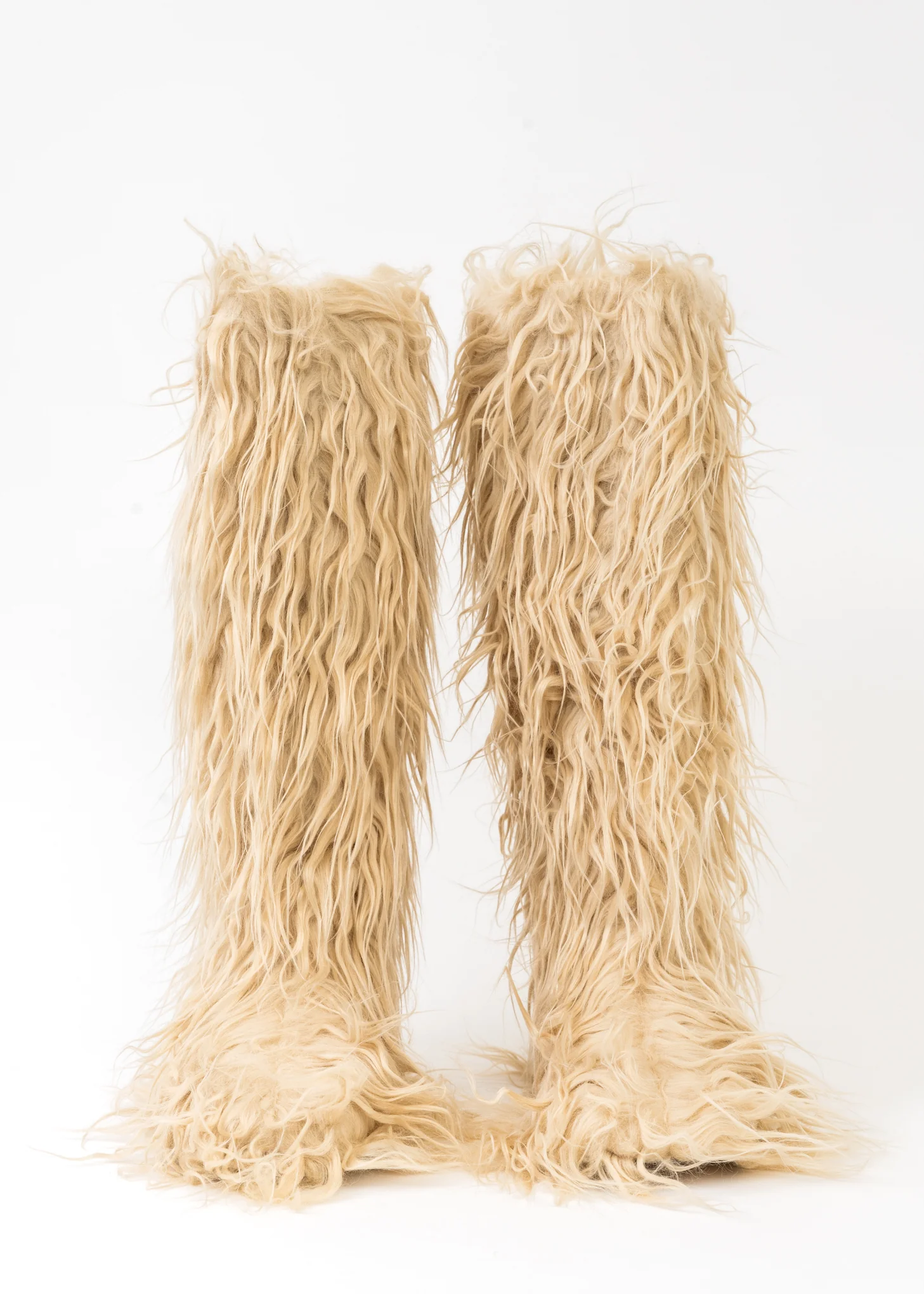 Beige LONG FUR BOOTS - Image 8