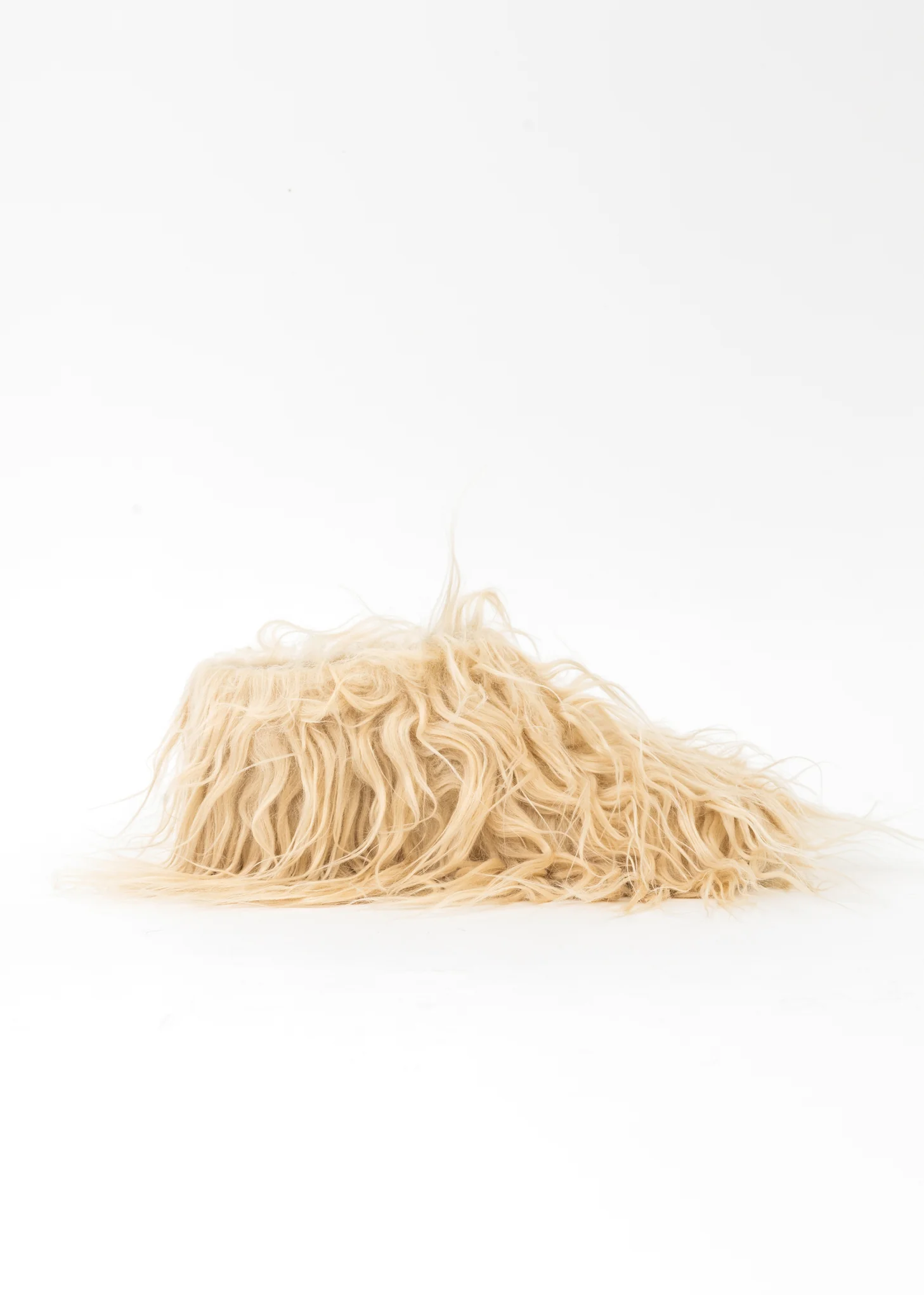 Beige LONG FUR SANDAL - Image 6
