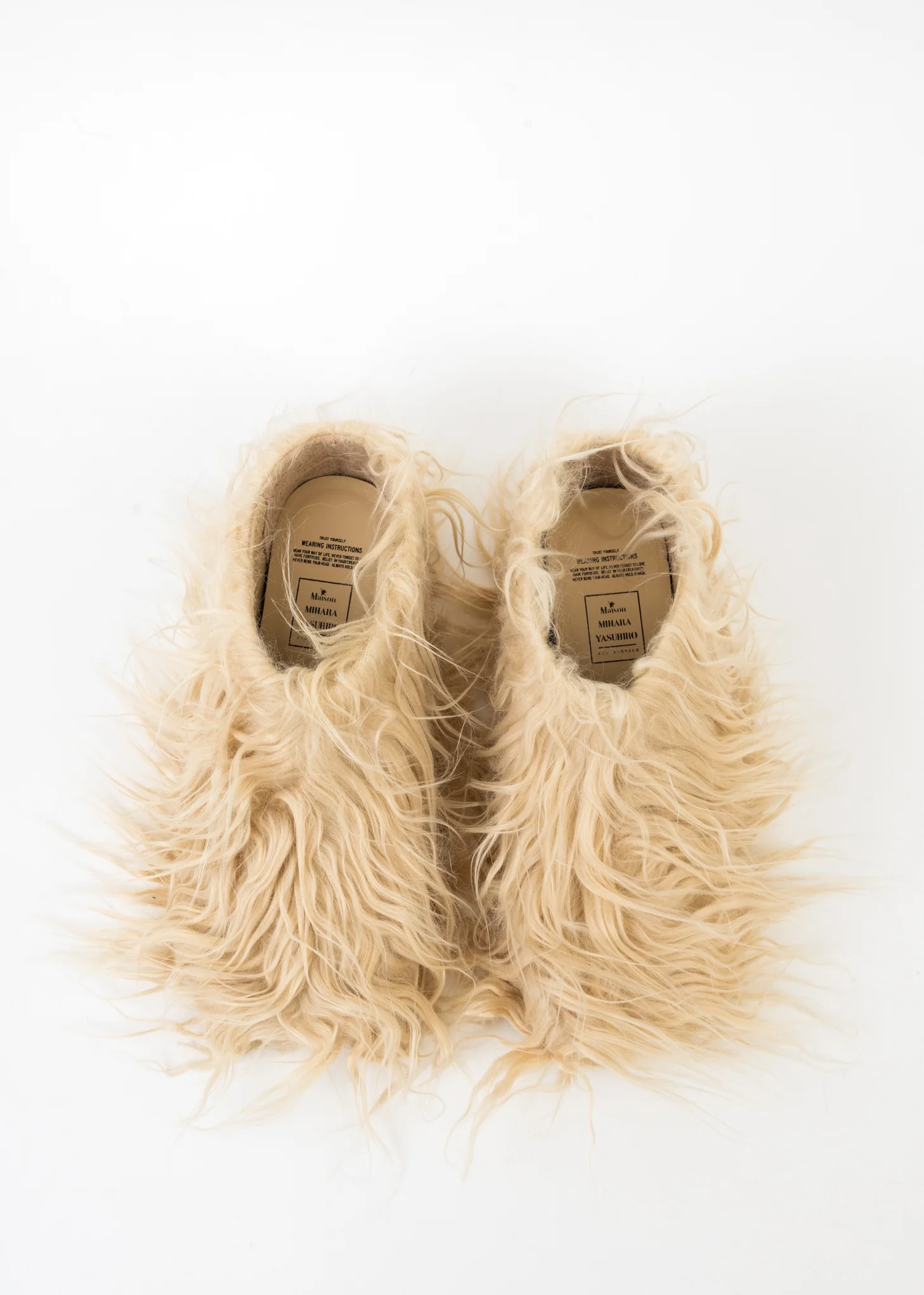 Beige LONG FUR SANDAL - Image 8