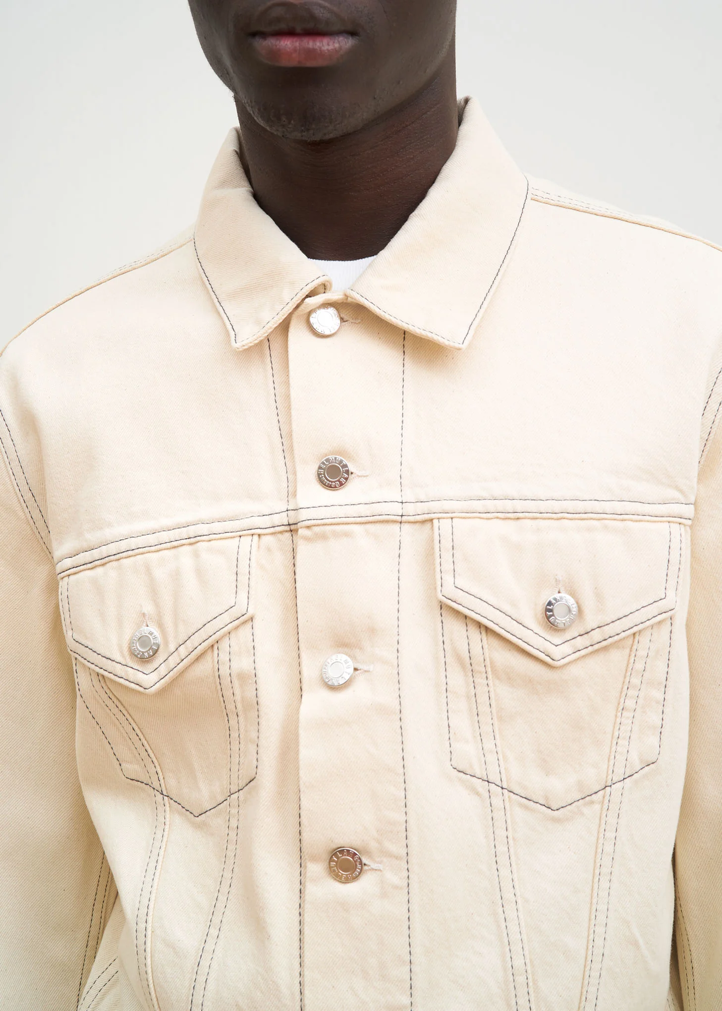 Beige Masc Trucker Jacket - Image 2