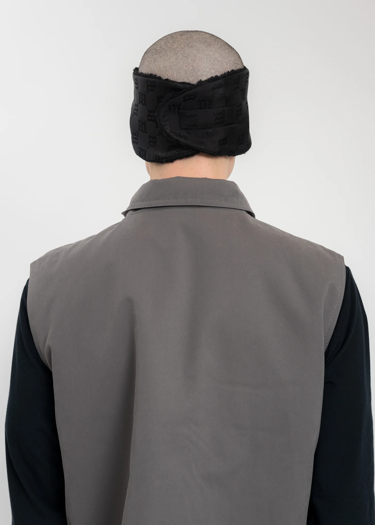 Black Monogram Jacquard Headband - Image 3