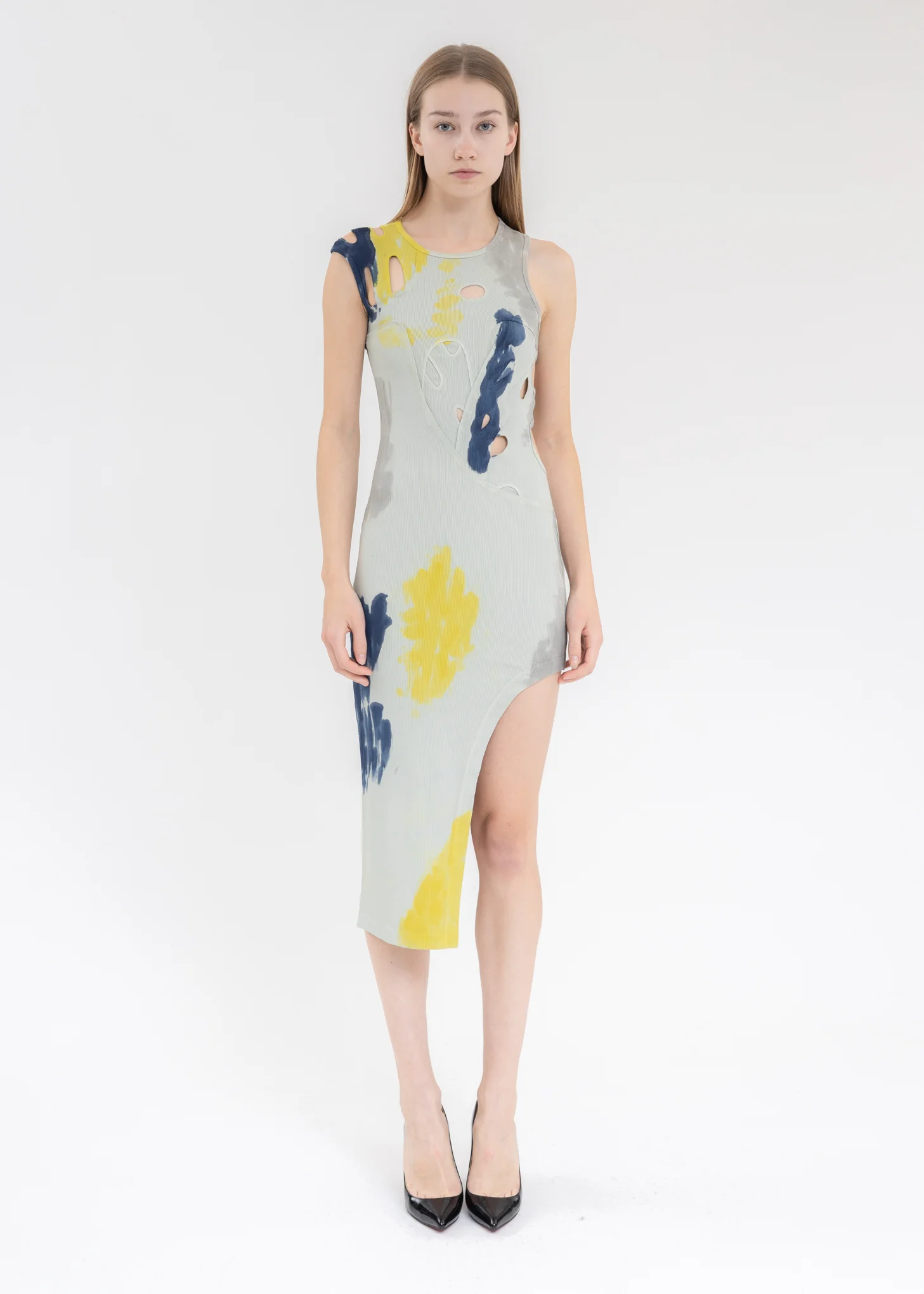 BEIGE MULTI-COLOUR TIE DYE DRESSES