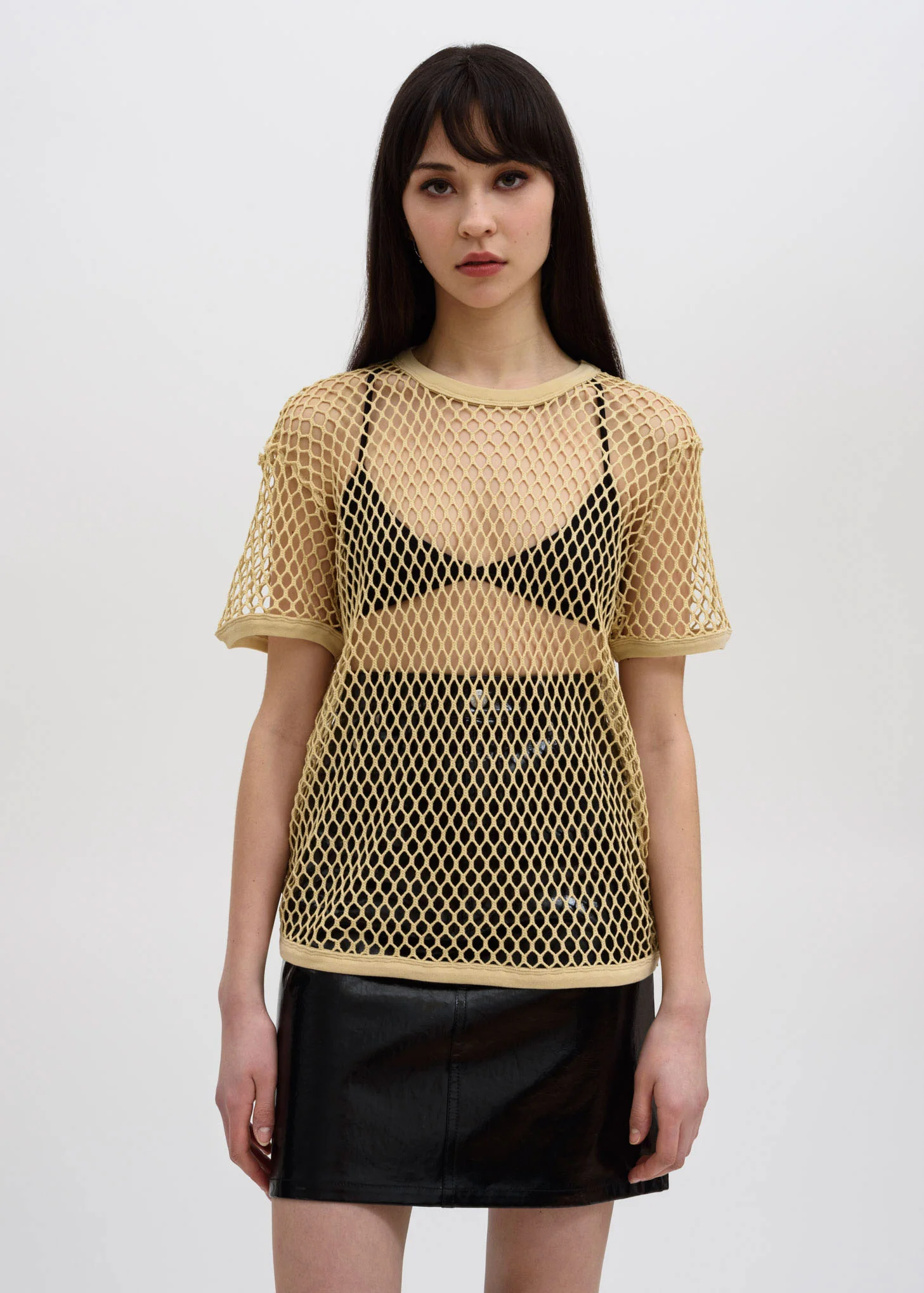 Beige Nate Net T-Shirt