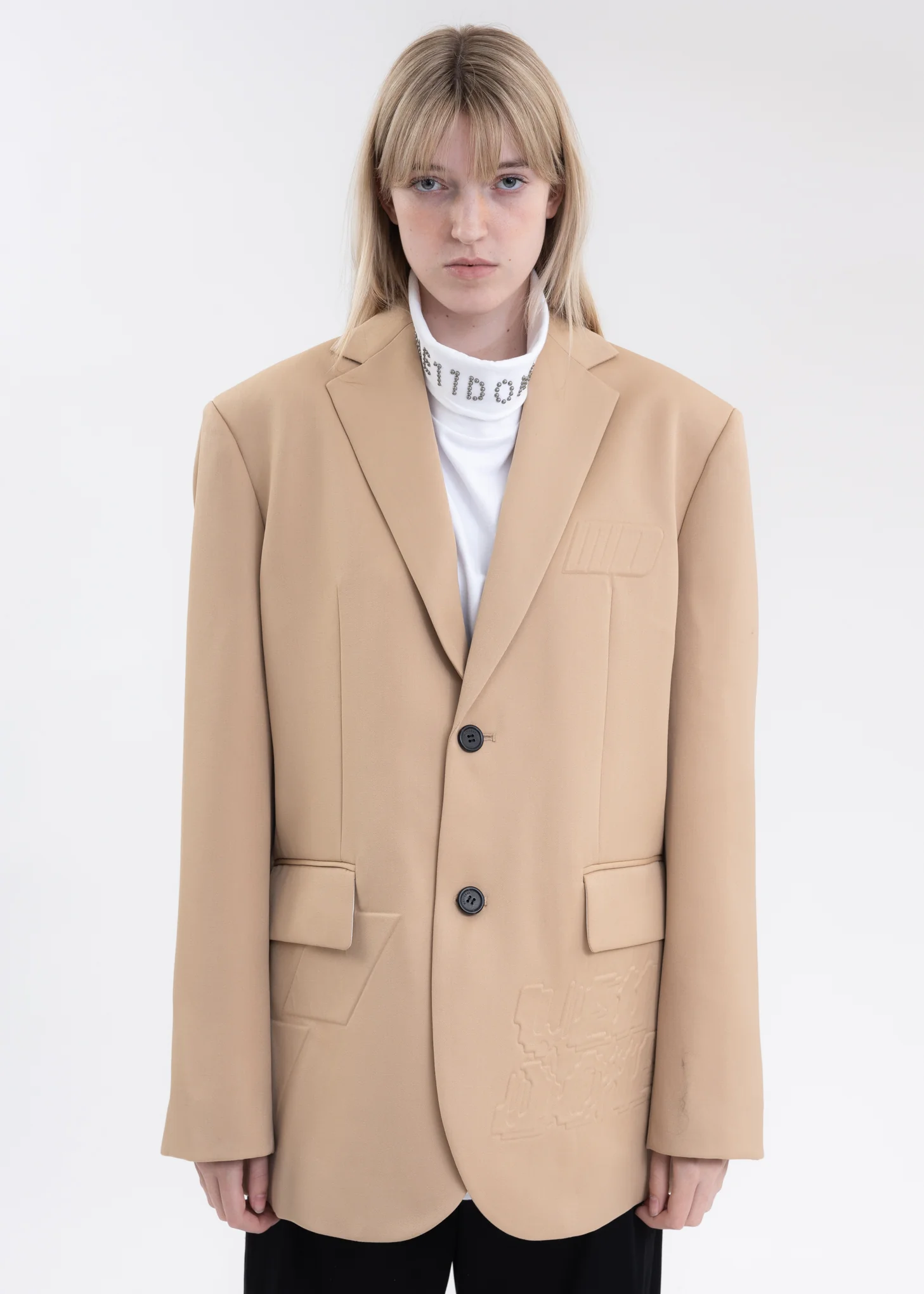 BEIGE OVERSIZED WOOL JACKET