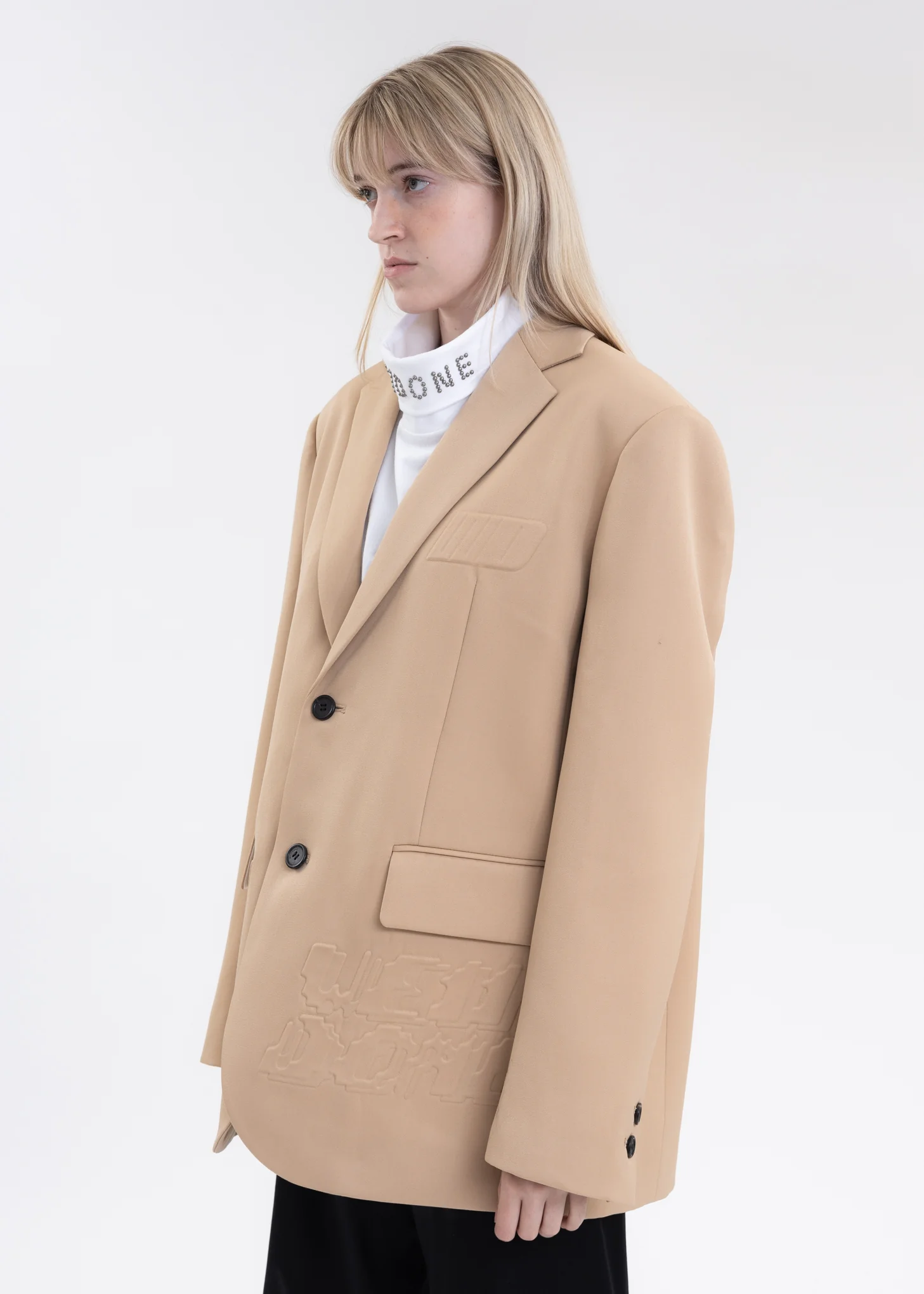 BEIGE OVERSIZED WOOL JACKET - Image 3