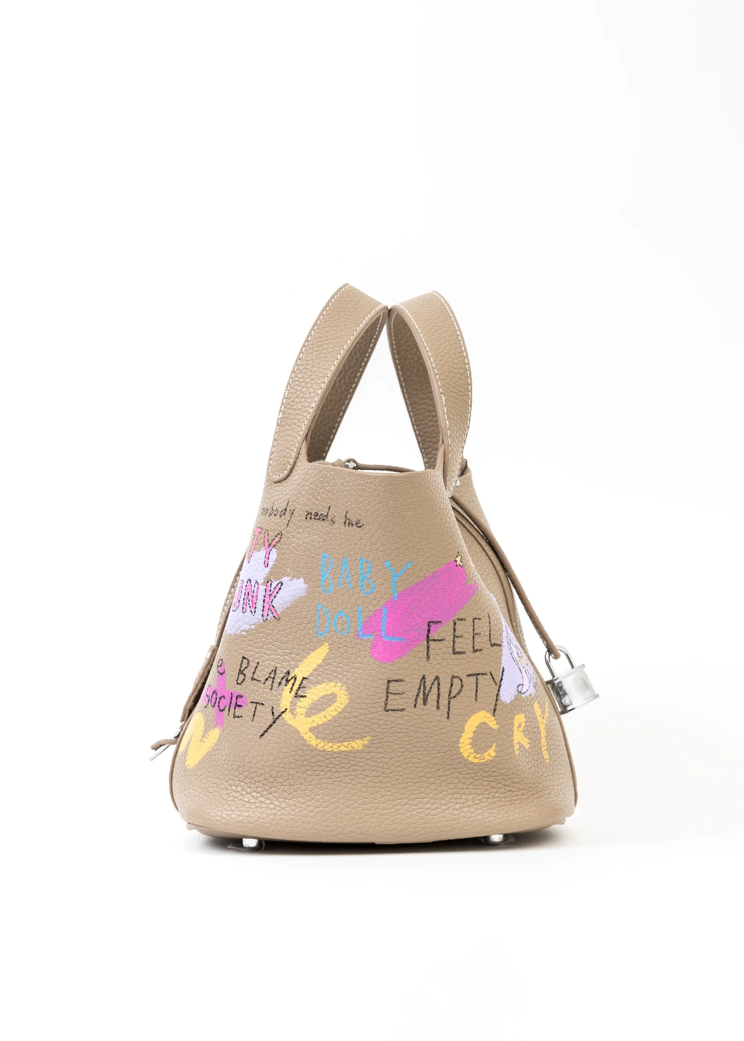 Beige Paint Cube Bag (Large) - Preorder - Image 4