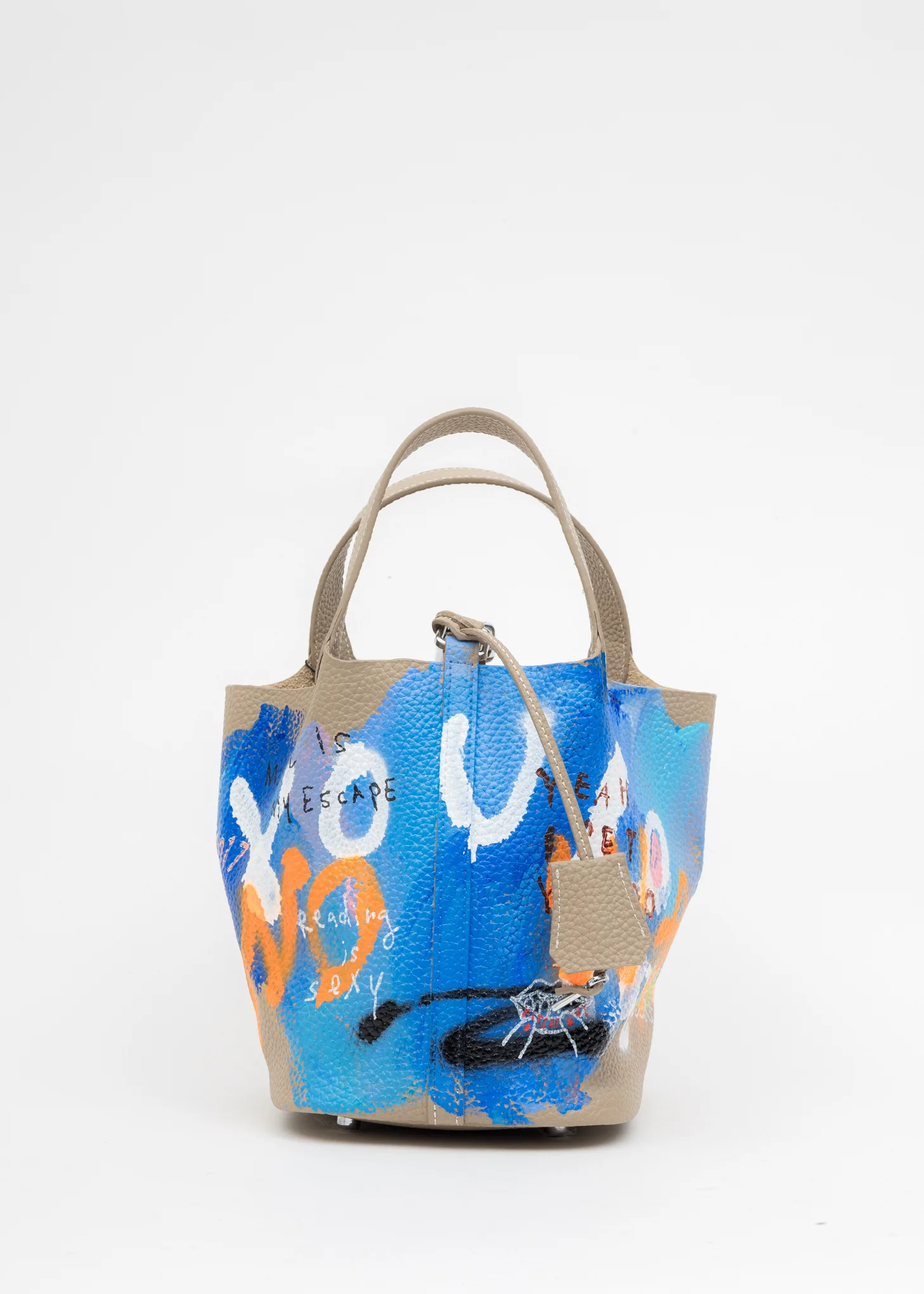 Beige Paint Cube Bag (Small) -(Graffiti) - Preorder - Image 4