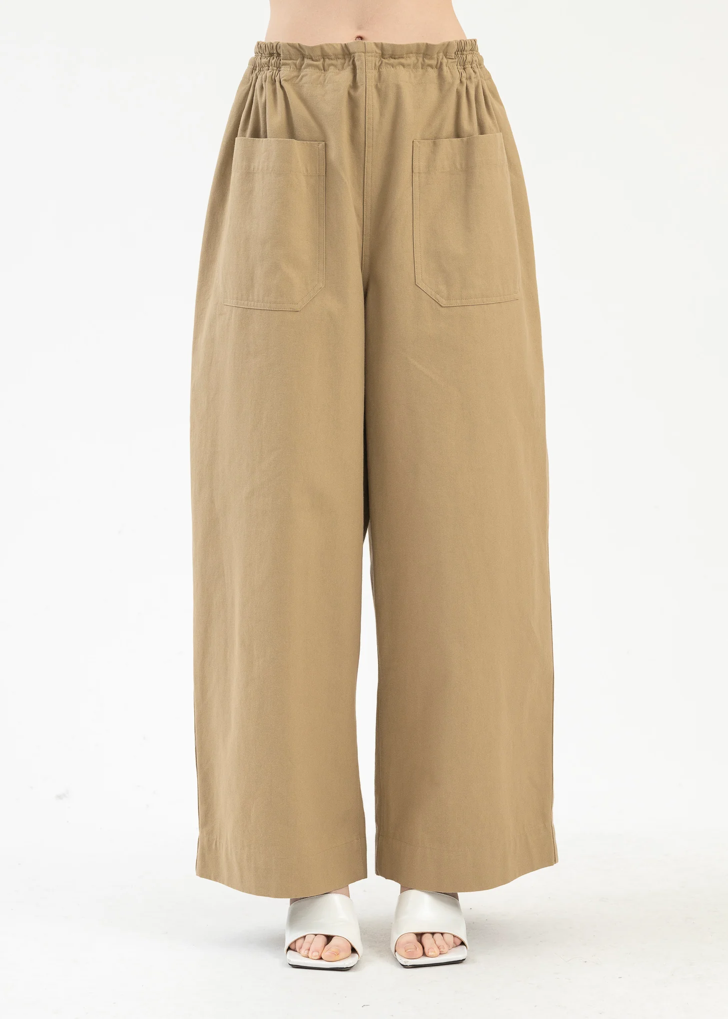 Beige Patch Pocket Trousers