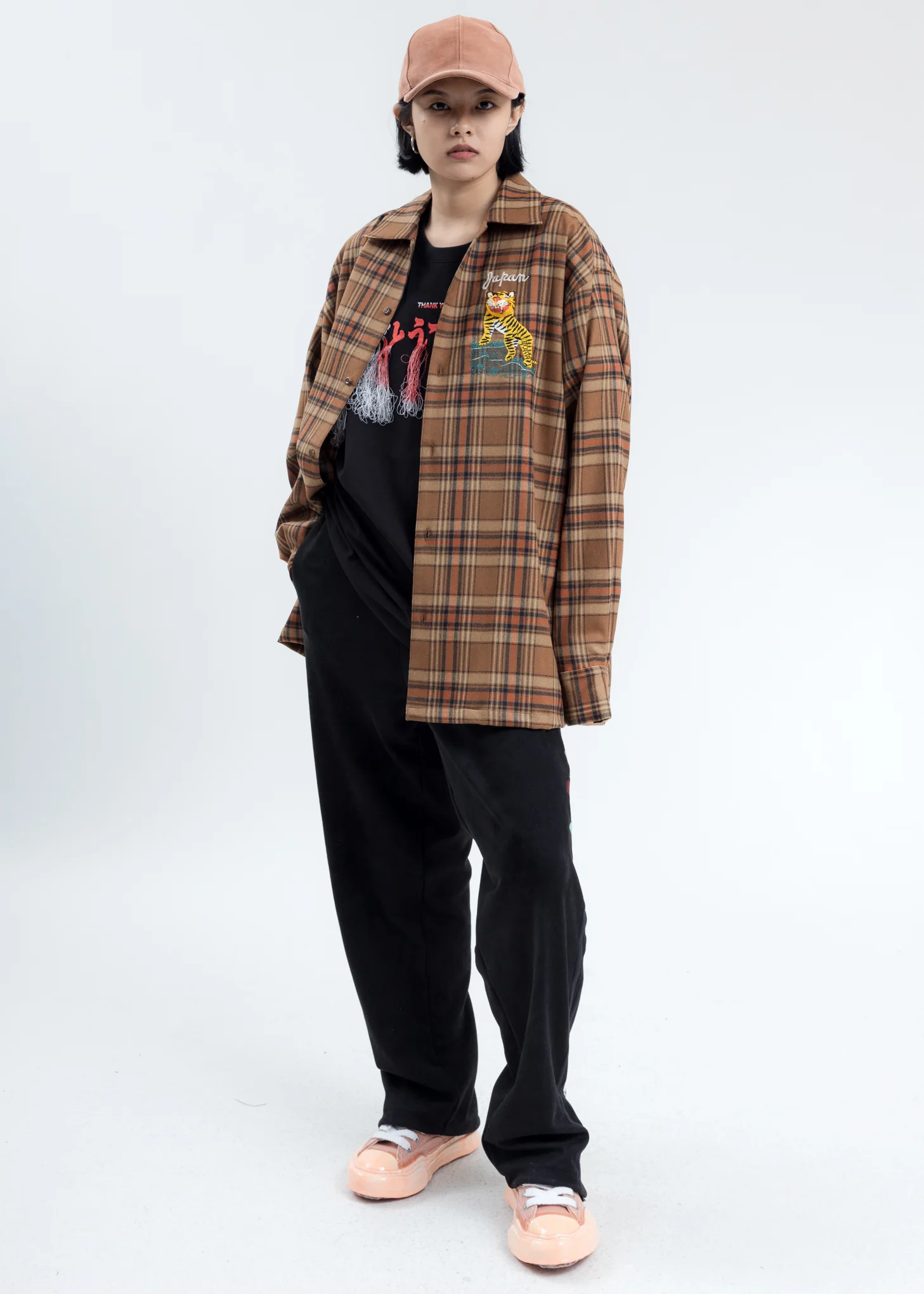 Beige Puppet Animal Embroidery Check Shirt - Image 6