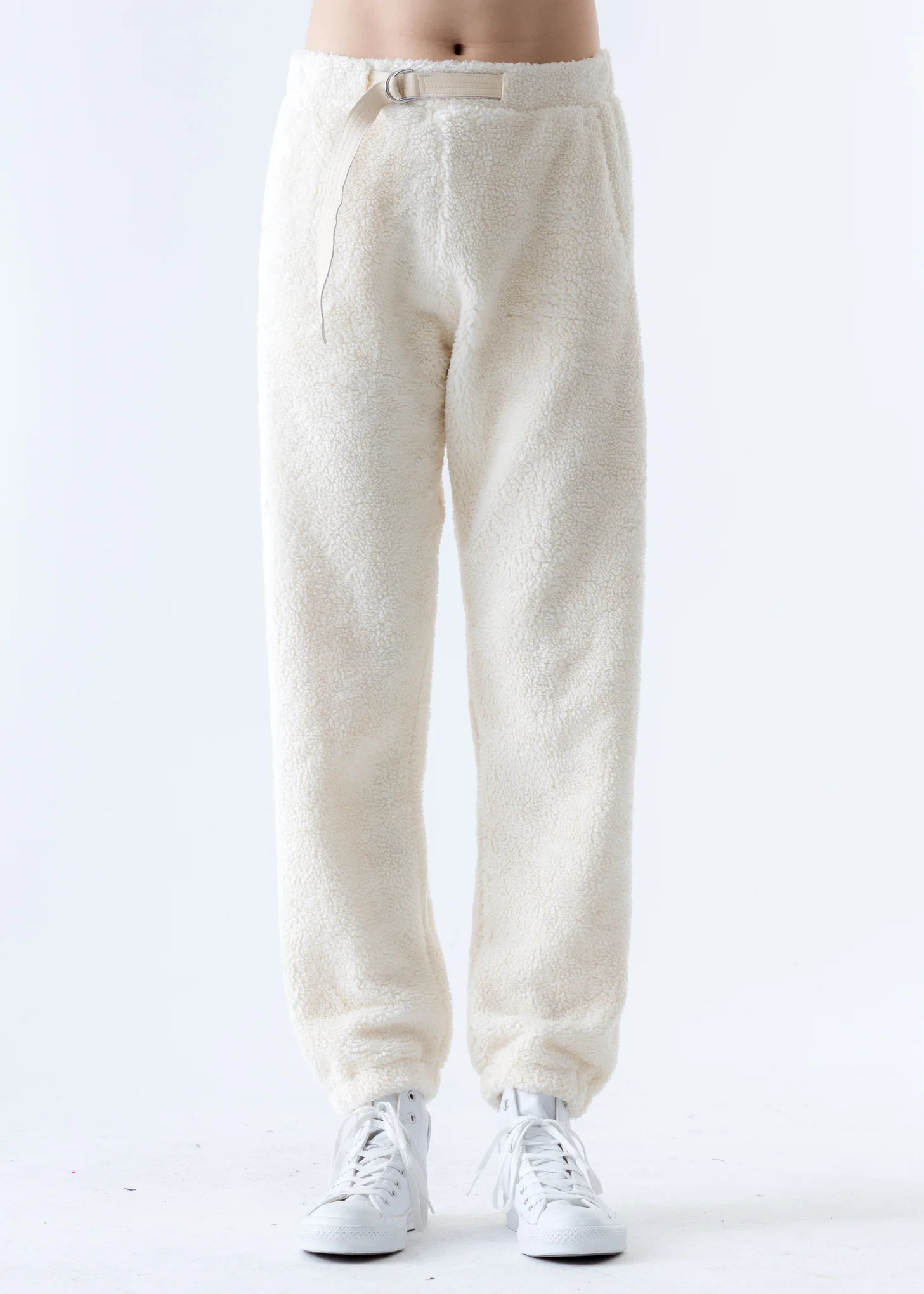 Beige Shaggy Fleece Sweatpants