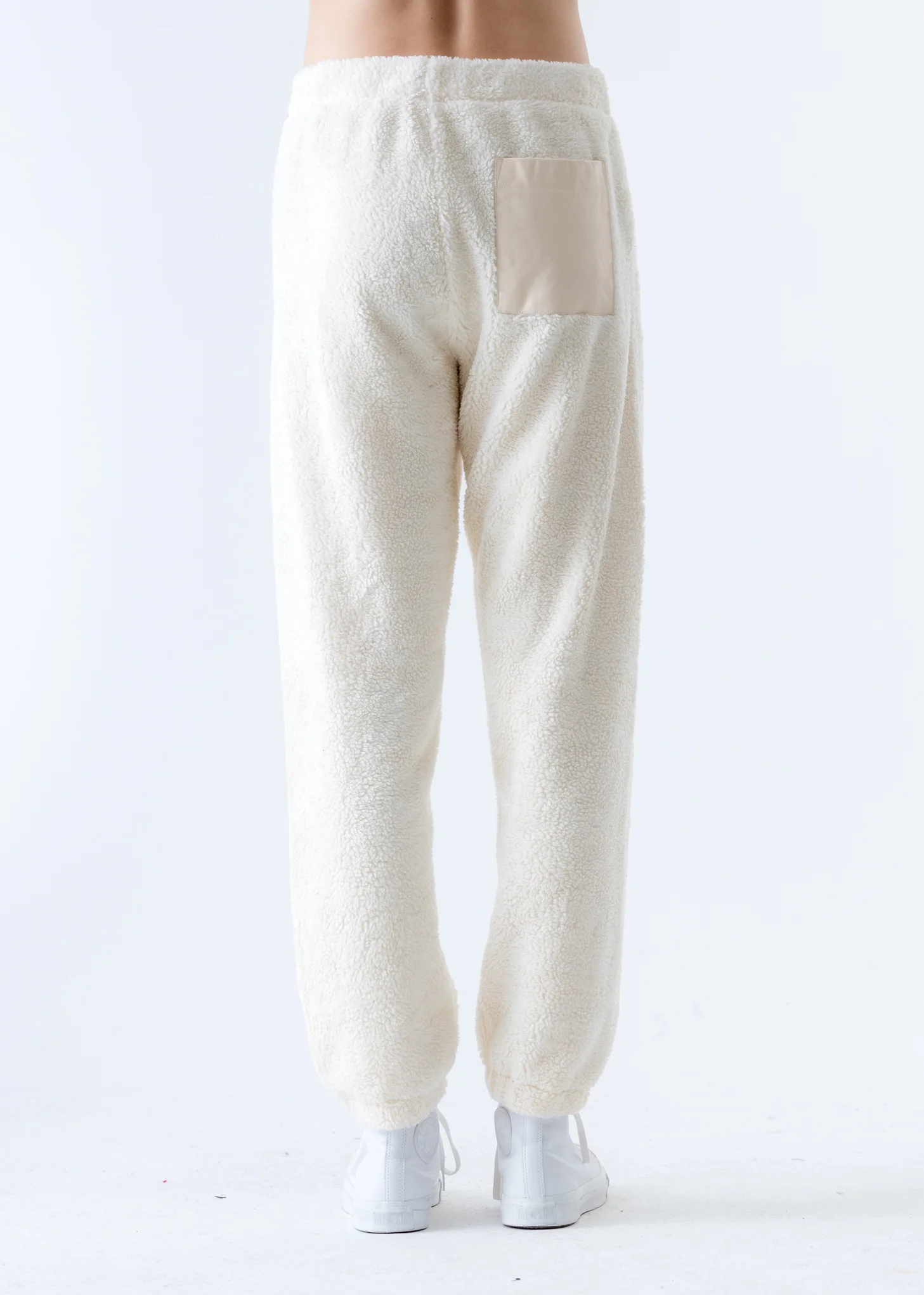 Beige Shaggy Fleece Sweatpants - Image 2