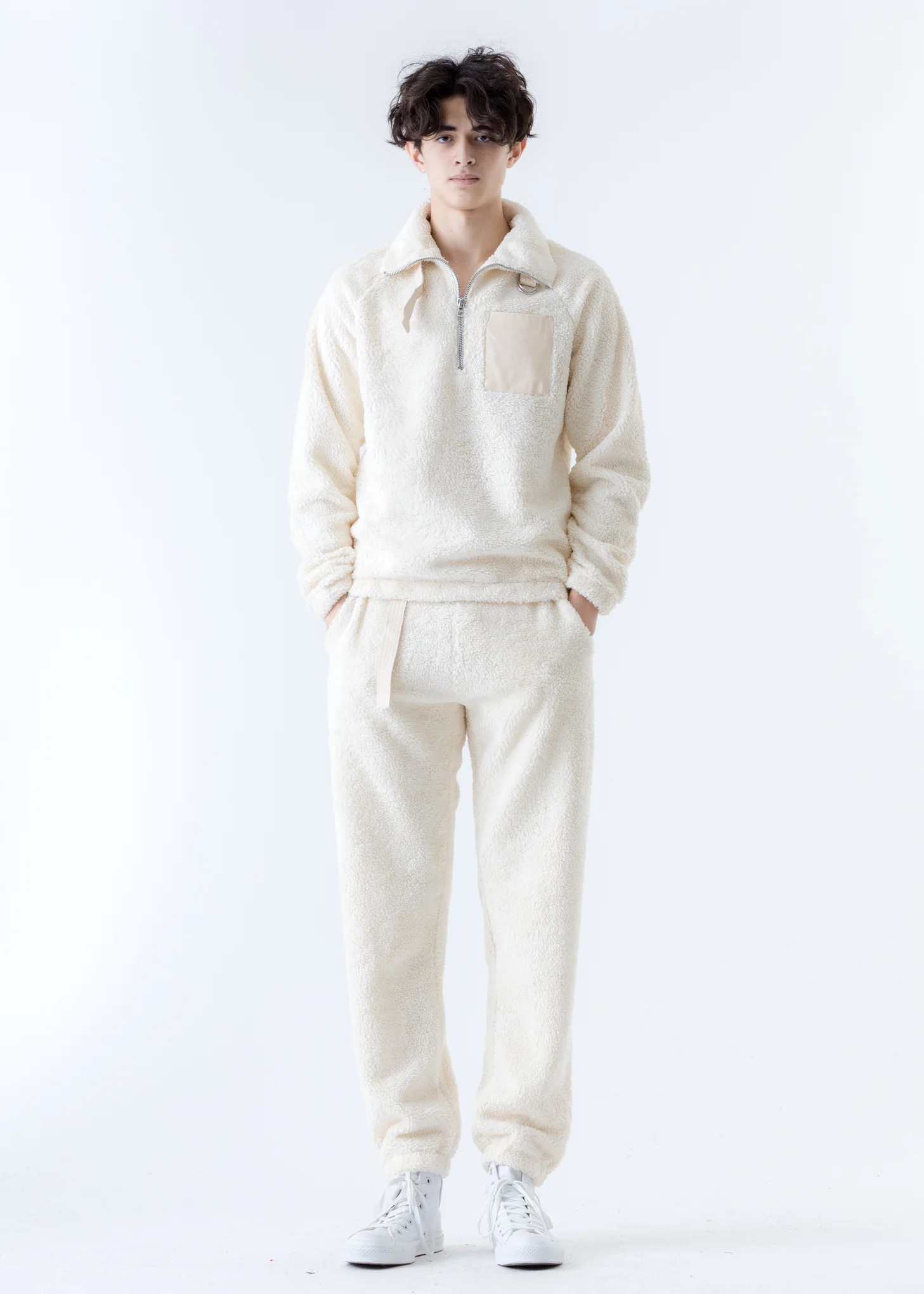 Beige Shaggy Fleece Sweatpants - Image 7