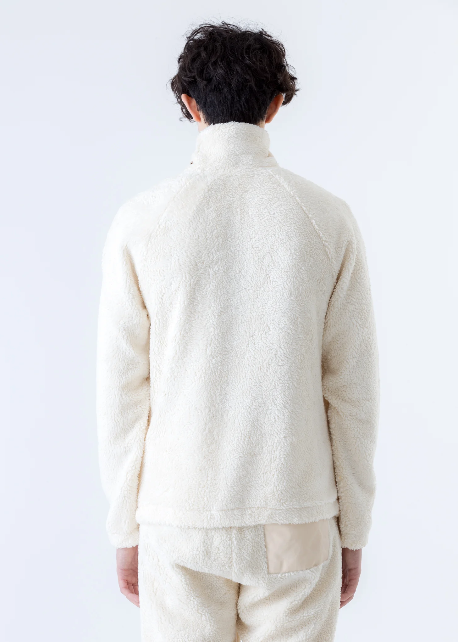 Beige Shaggy Fleece Sweatshirt - Image 5