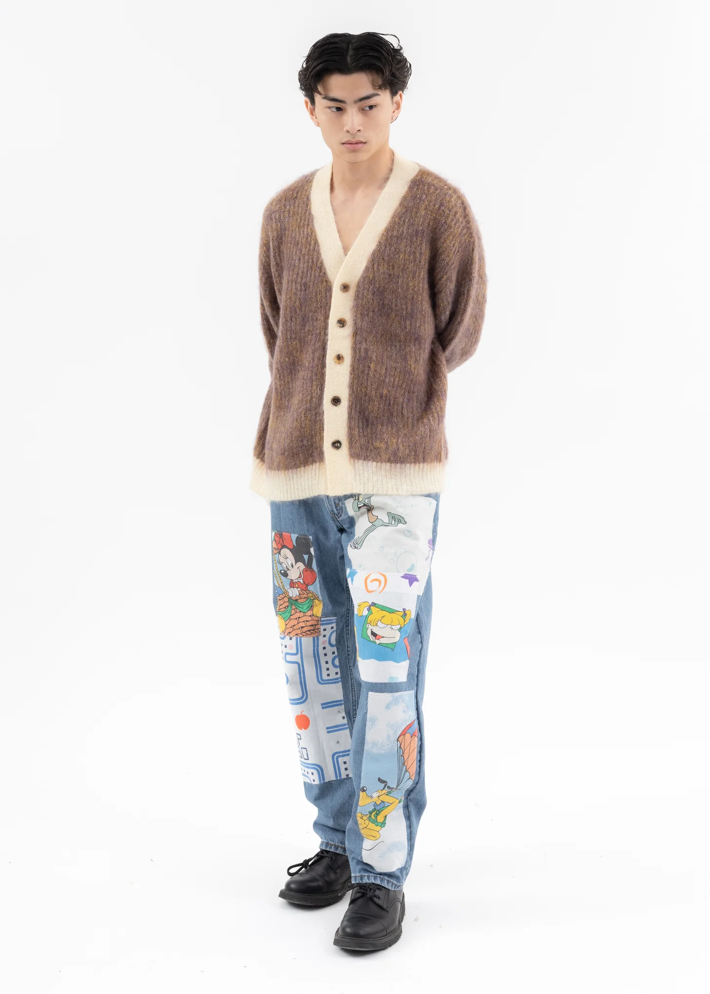 Beige SHAGGY KNIT CARDIGAN - Image 5