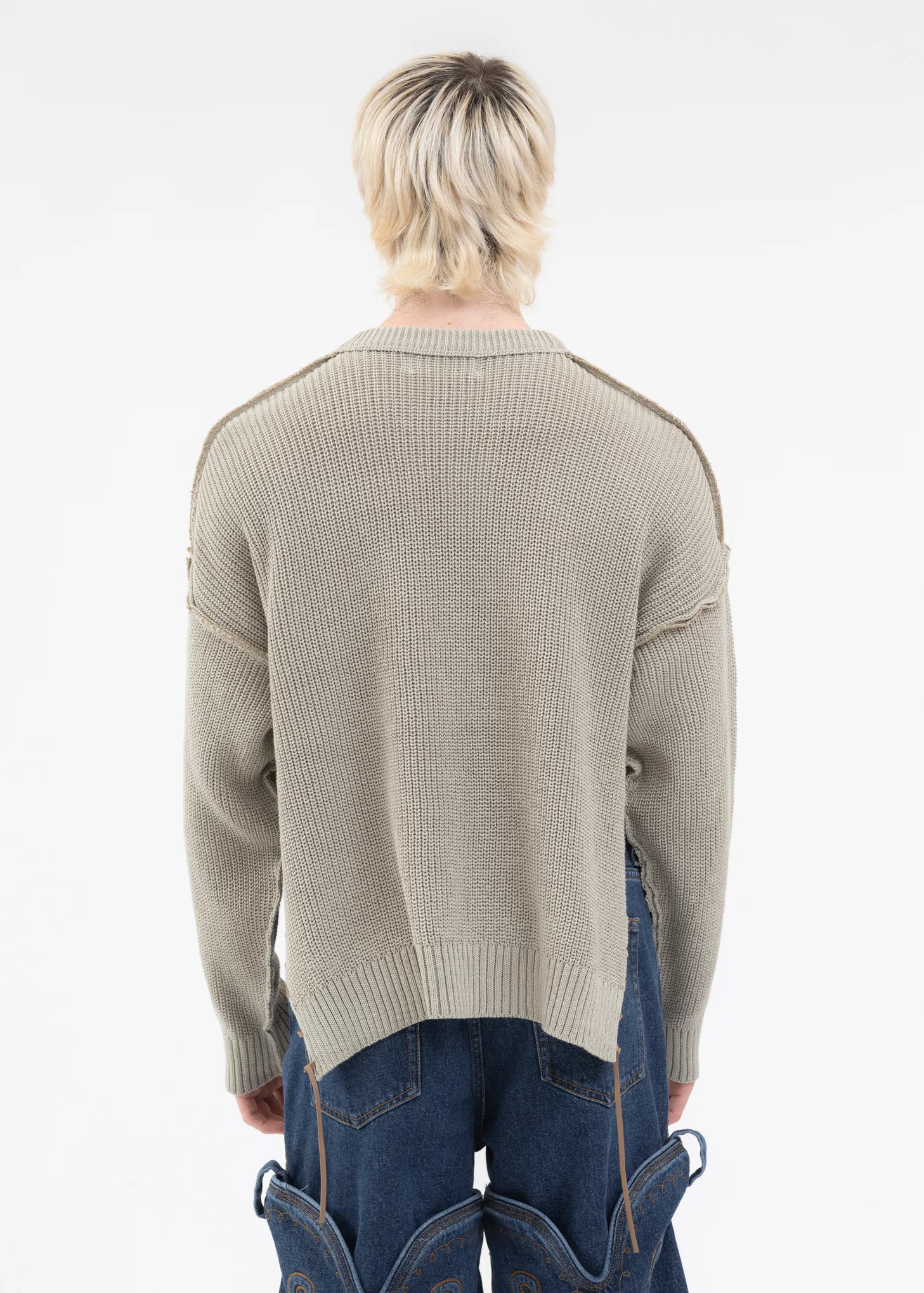 Beige SHORT LENGTH COTTON KNIT - Image 4