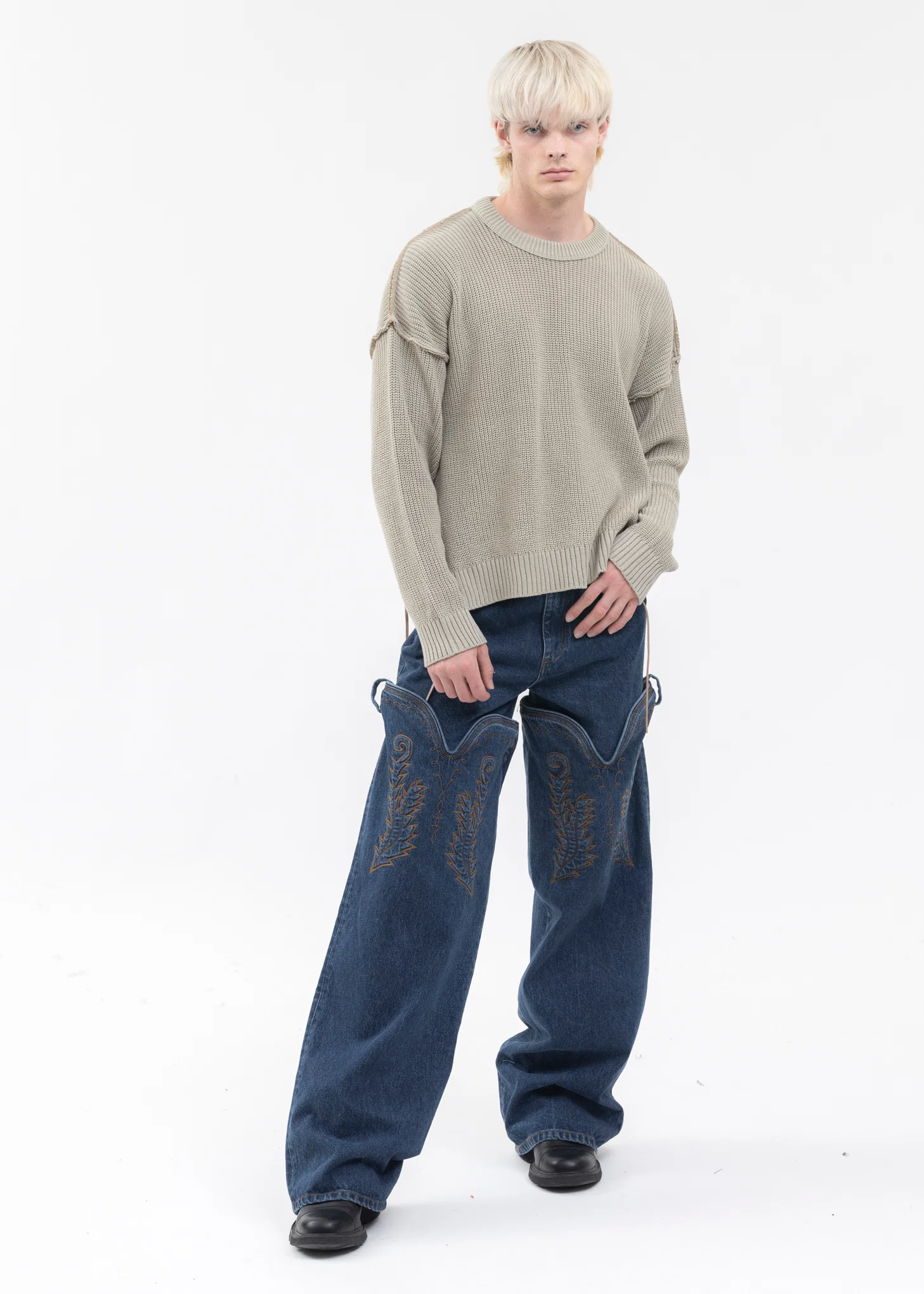 Beige SHORT LENGTH COTTON KNIT - Image 5