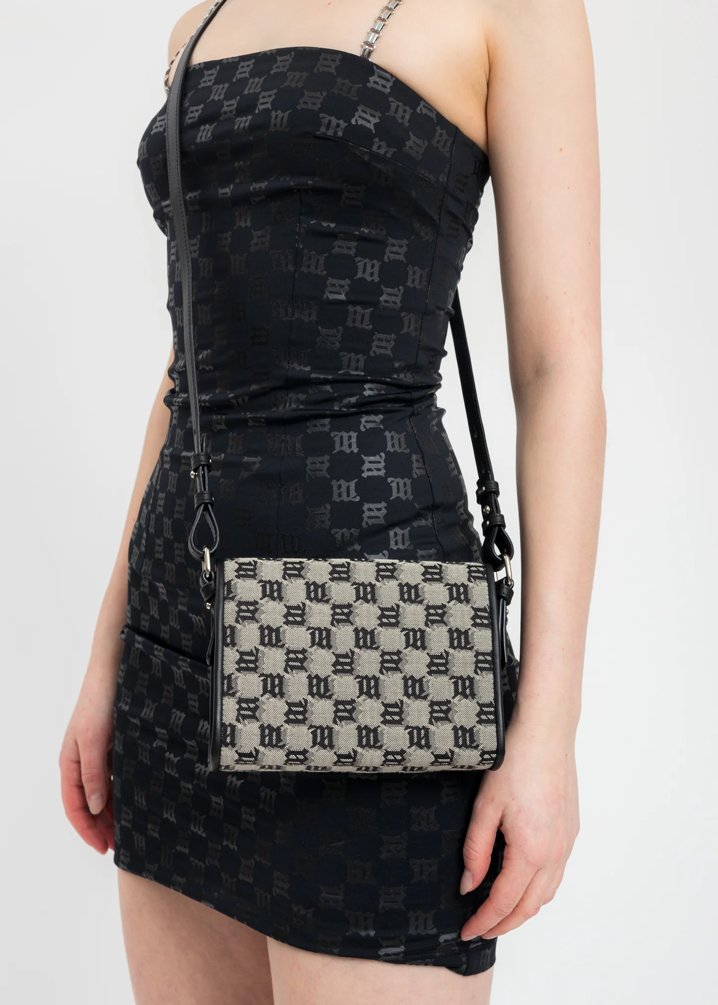 Beige Signature Monogram Jacquard Phone Pouch - Image 3