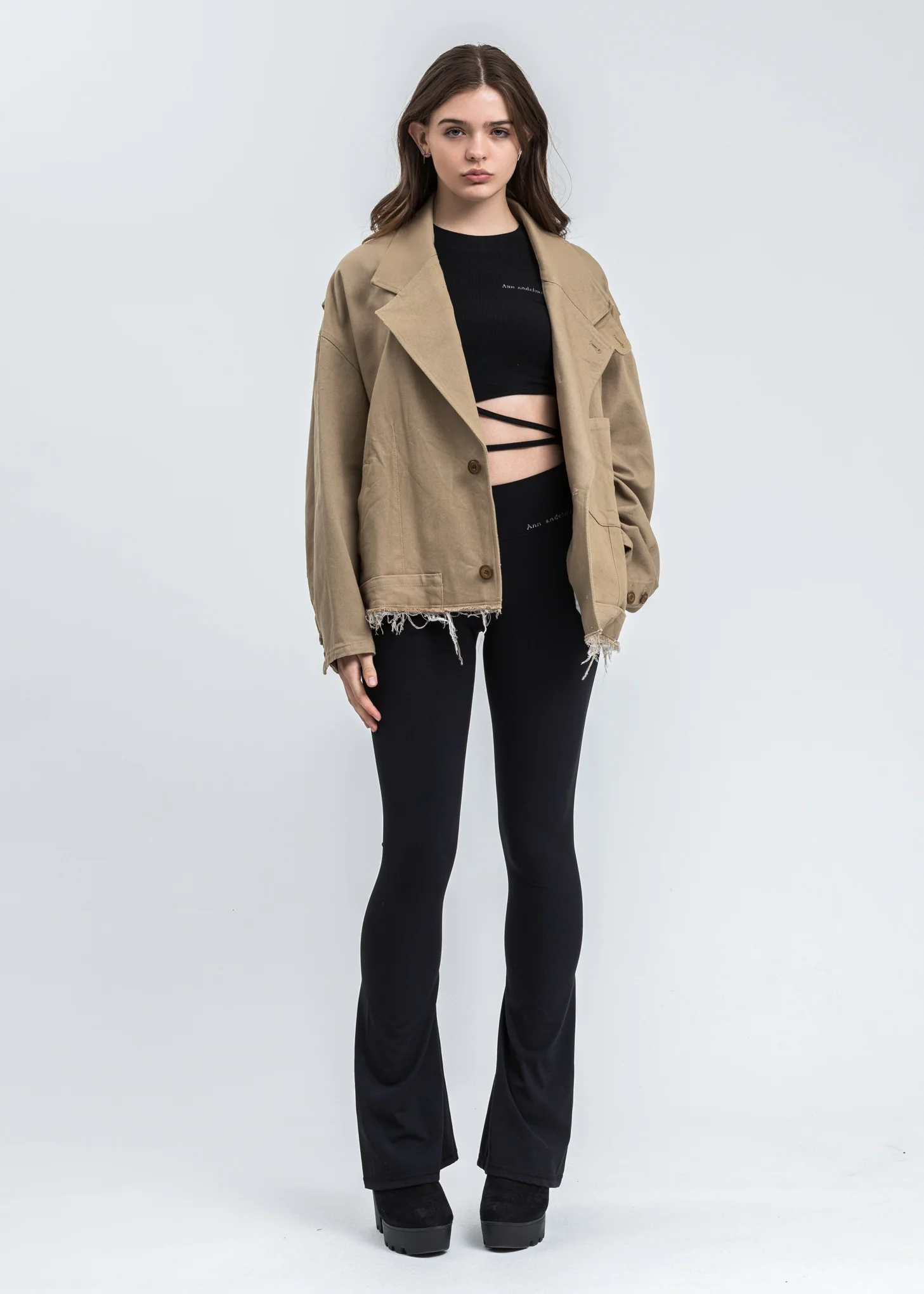 Beige Silk Chino Cut Off Jacket - Image 5