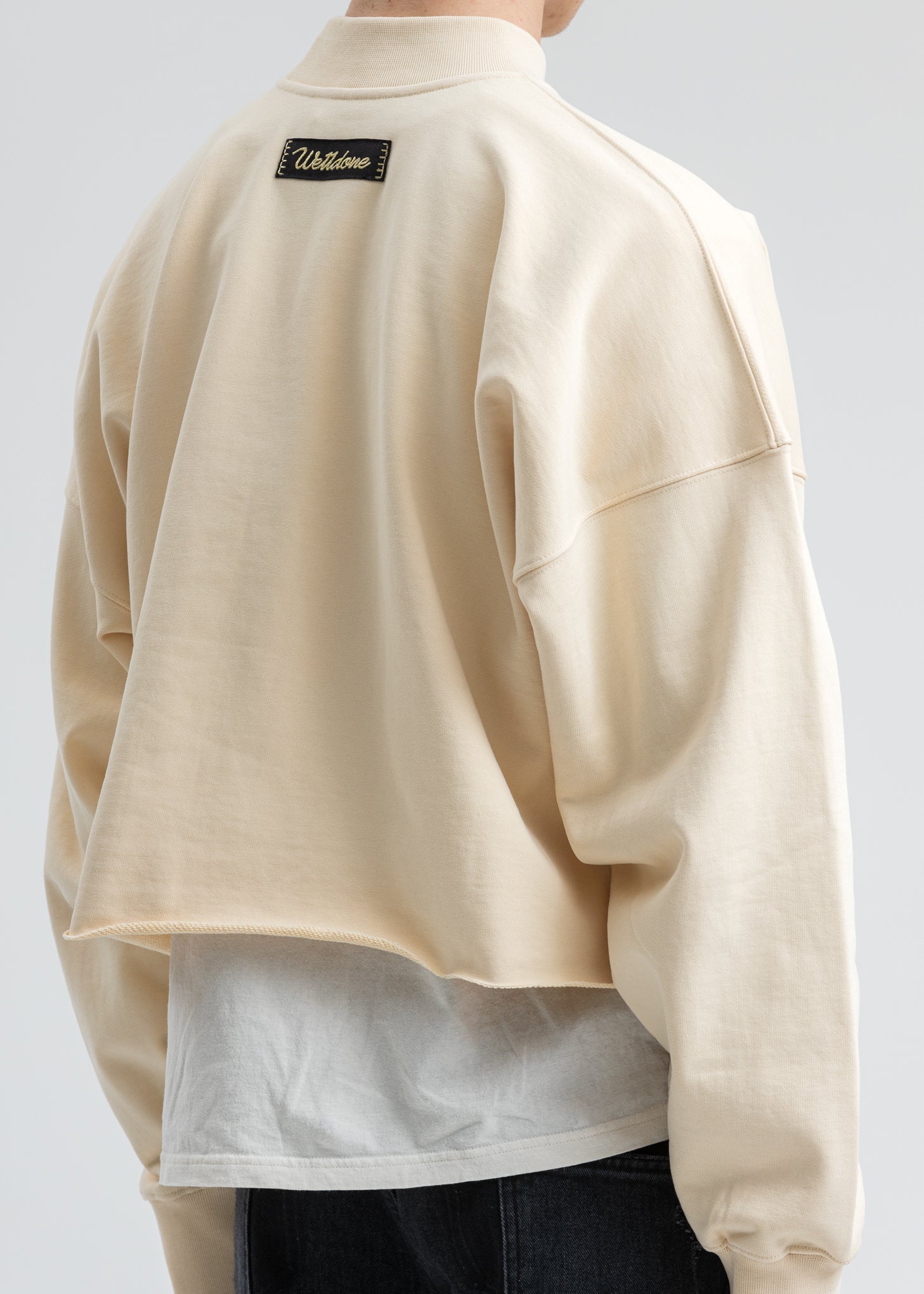 Beige Smiley Raw Edge Sweatshirt - Image 2