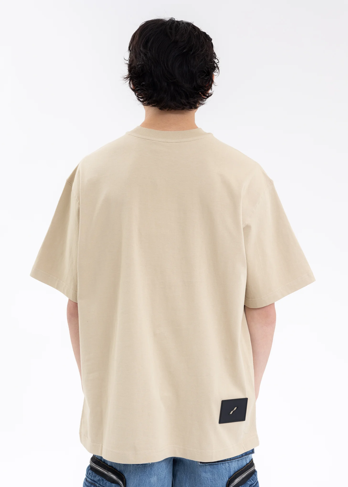 BEIGE STRIPE BIG LOGO T-SHIRT - Image 4