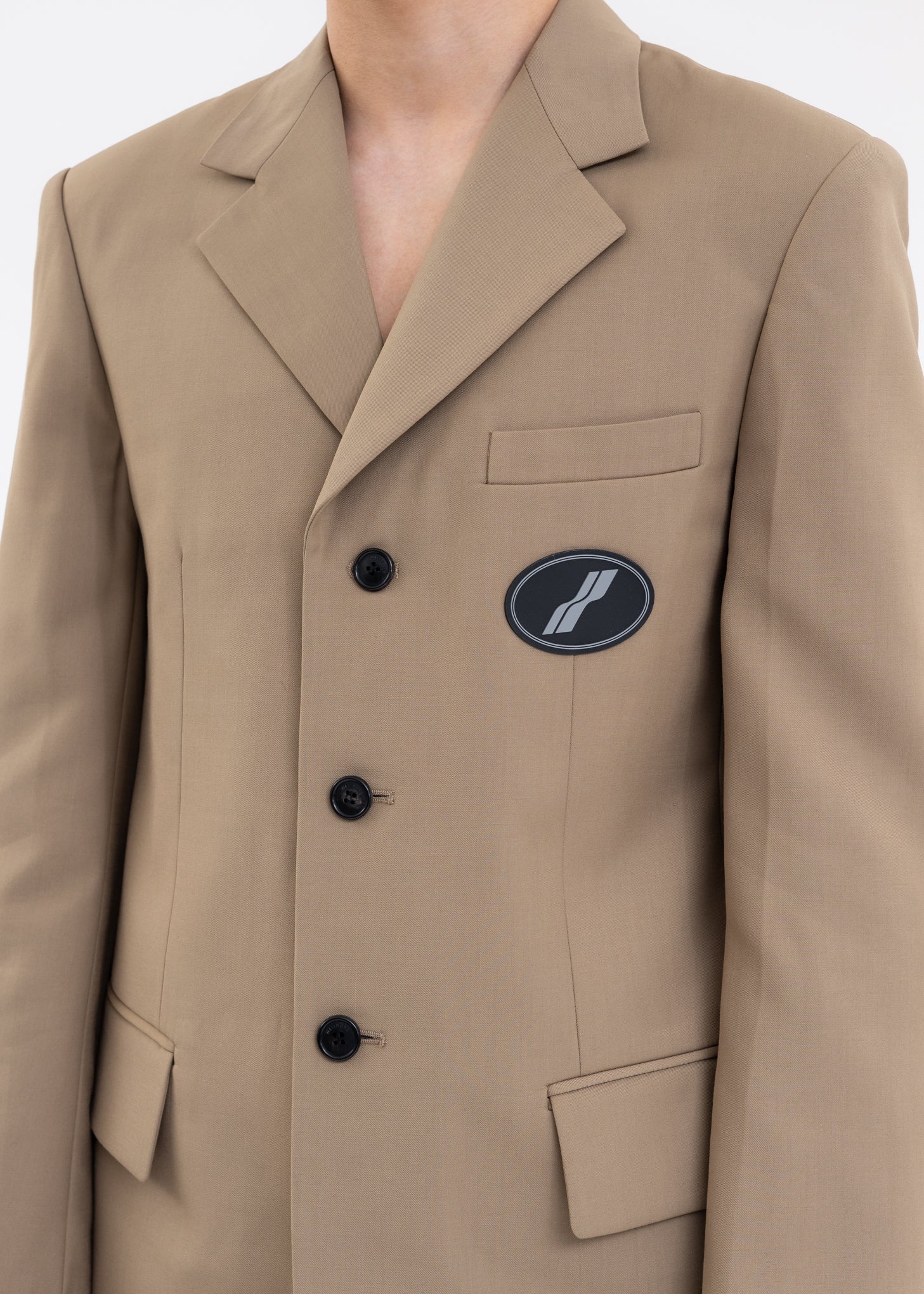 Beige Suit Logo Blazer - Image 3