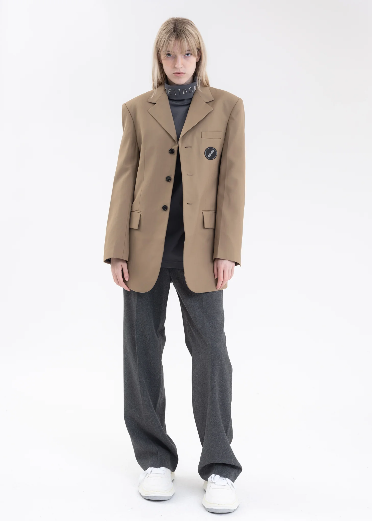Beige Suit Logo Blazer - Image 6
