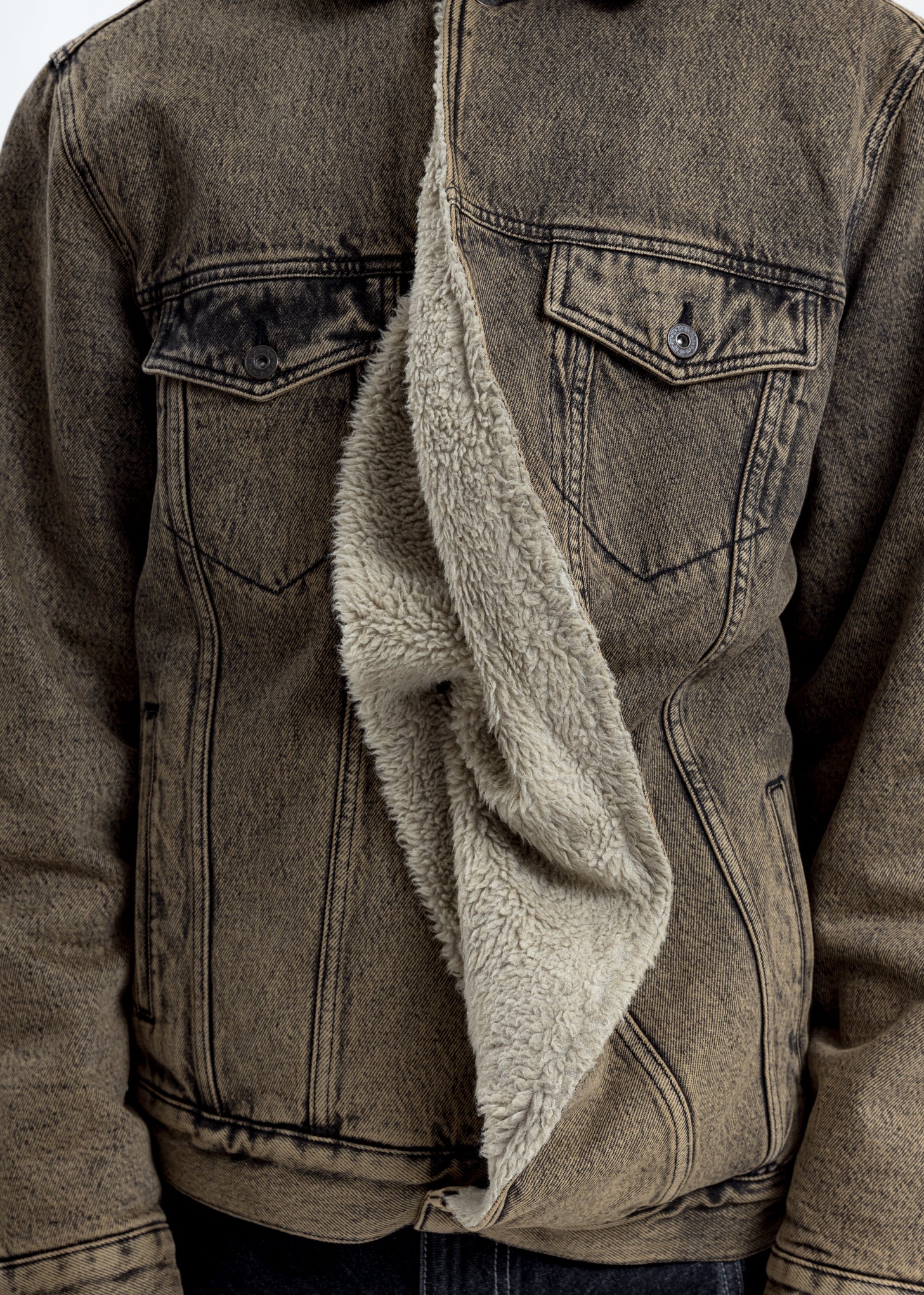 Beige Twisted Denim Jacket - Image 3