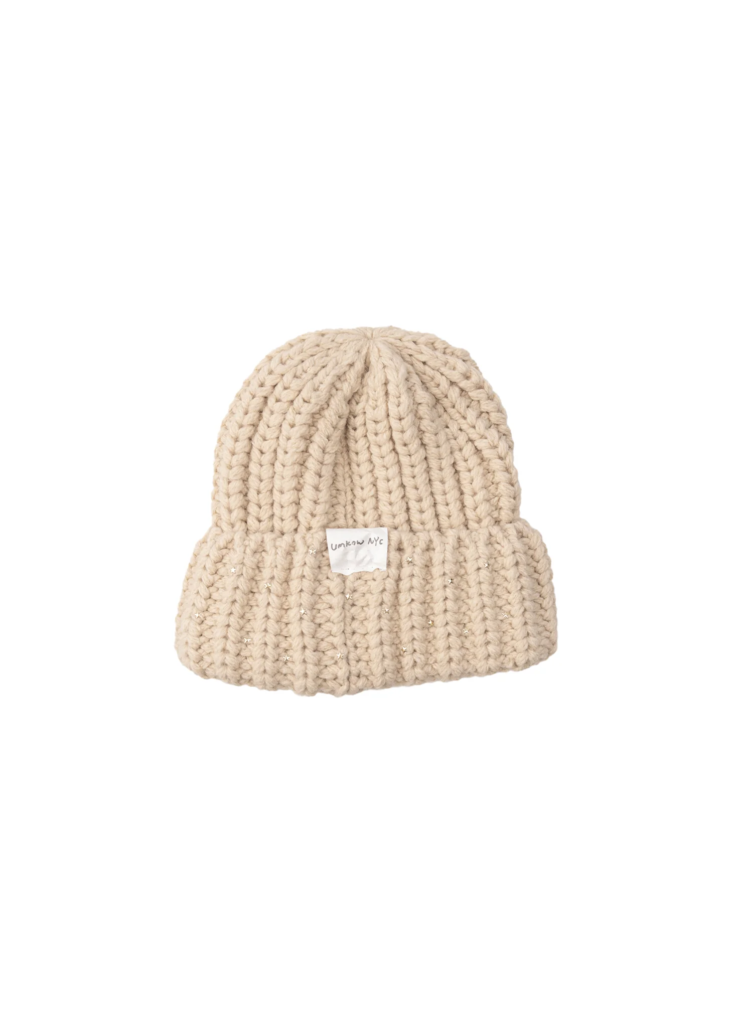 Beige Tyvek Tag Chunky  Beanie - Preorder