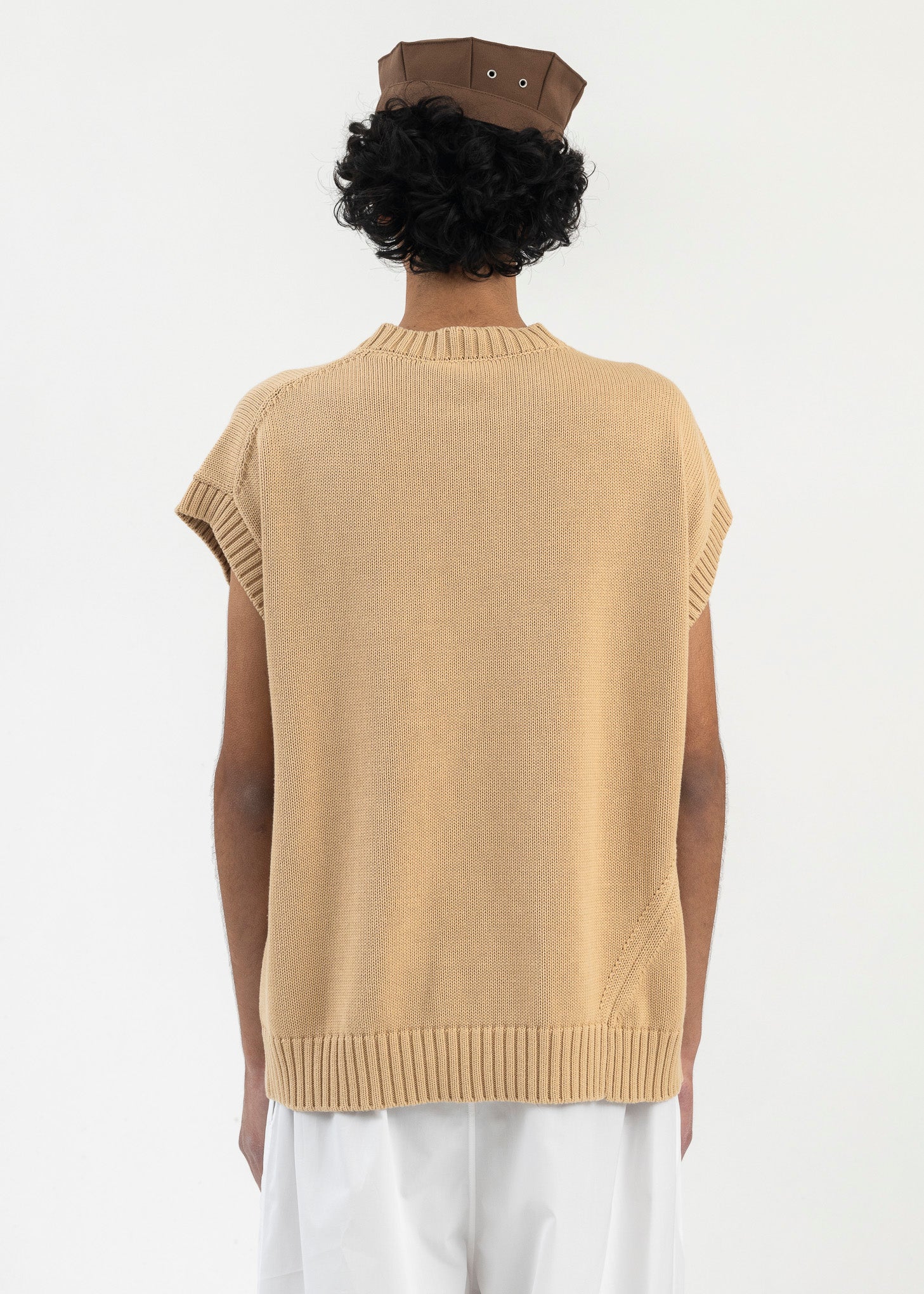 Beige V-Neck Vest - Image 4