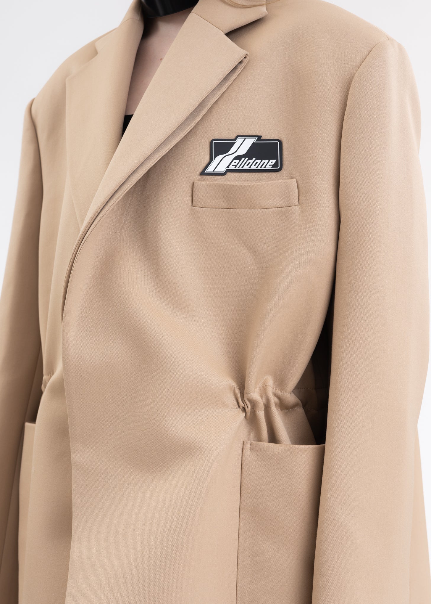 BEIGE WAIST STRING JACKET WITH LOGO WAPPEN - Image 4