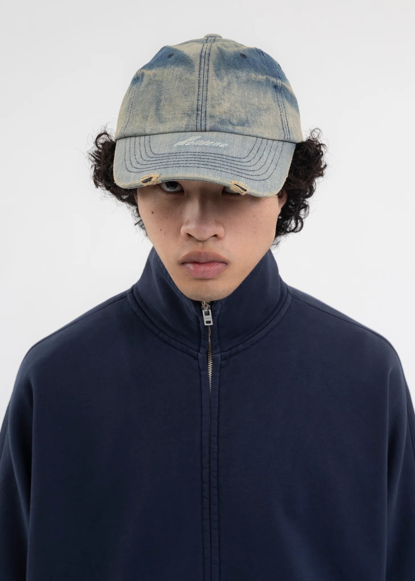 BEIGE WASHED DENIM CAP