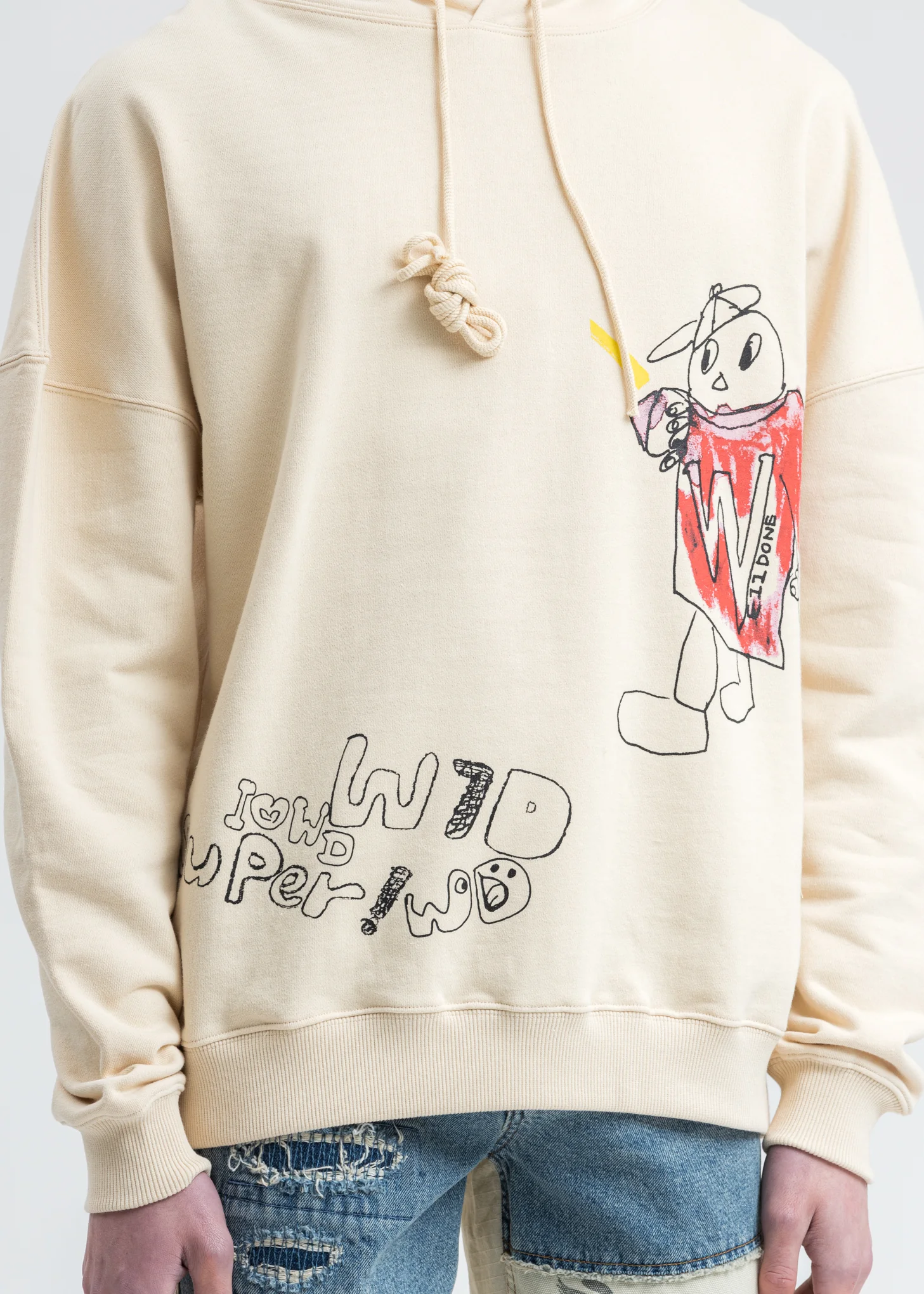 Beige WD Graffiti Version 2 Hoodie - Image 2