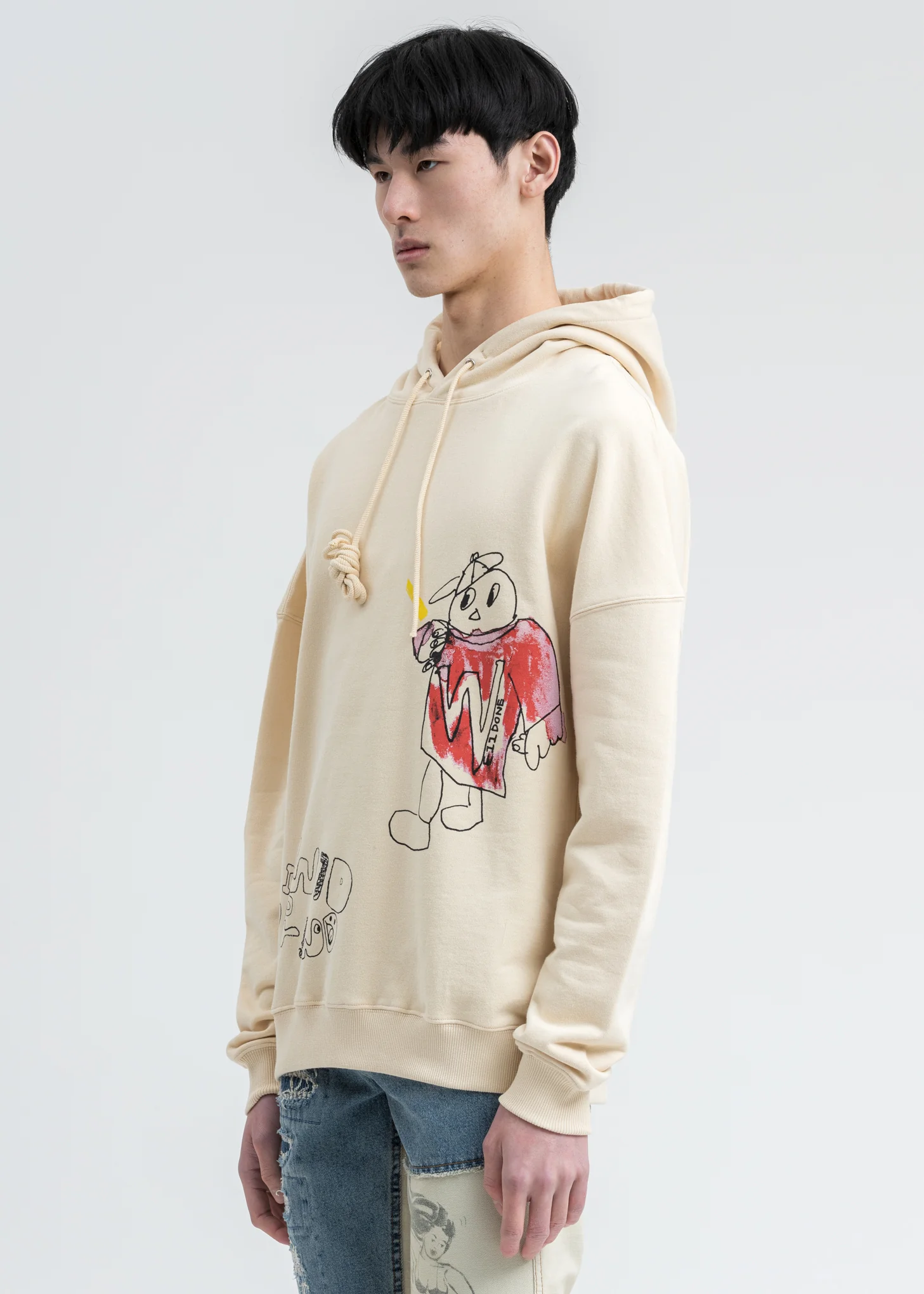 Beige WD Graffiti Version 2 Hoodie - Image 3
