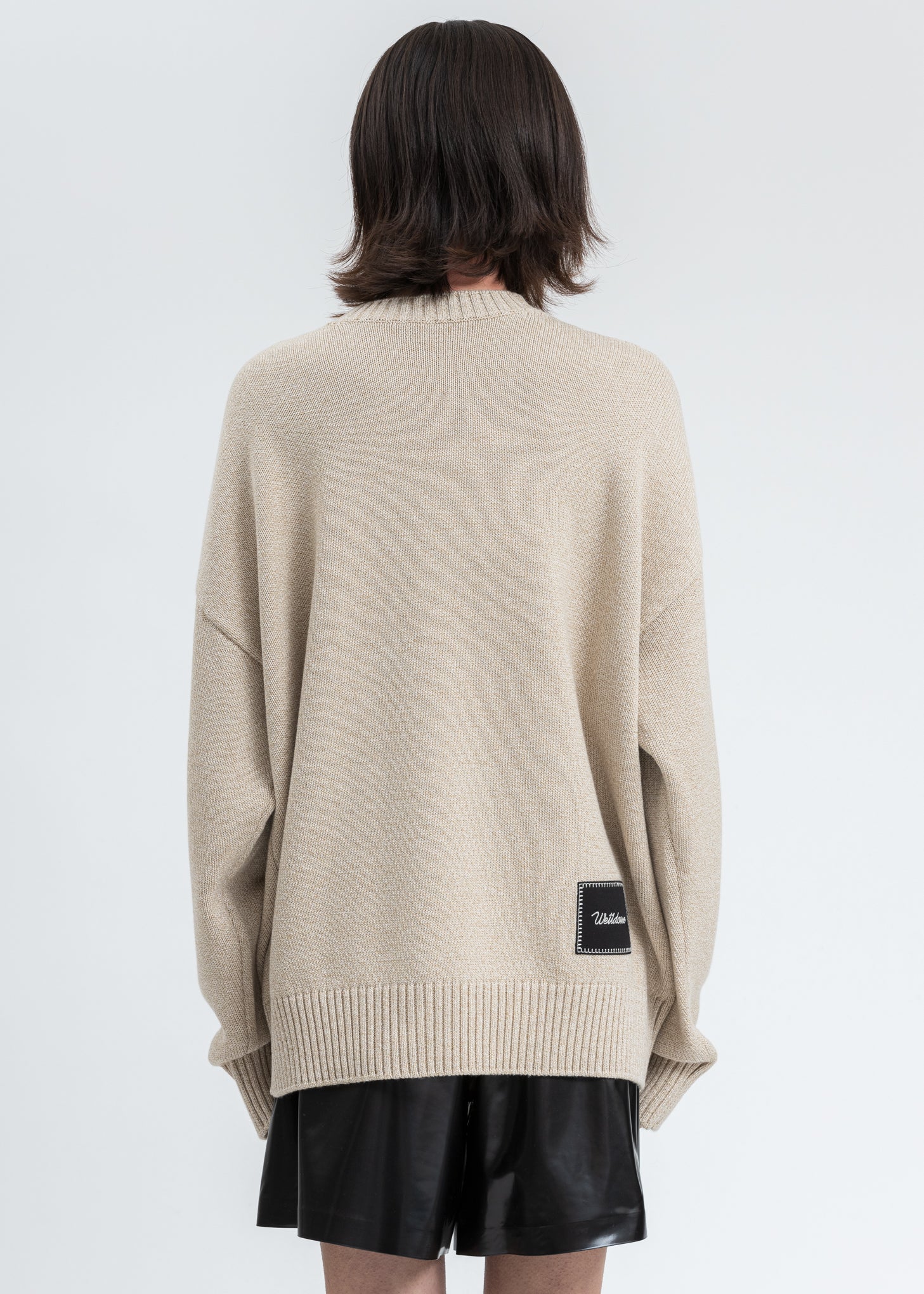 Beige WD Printed Knit Sweater - Image 4