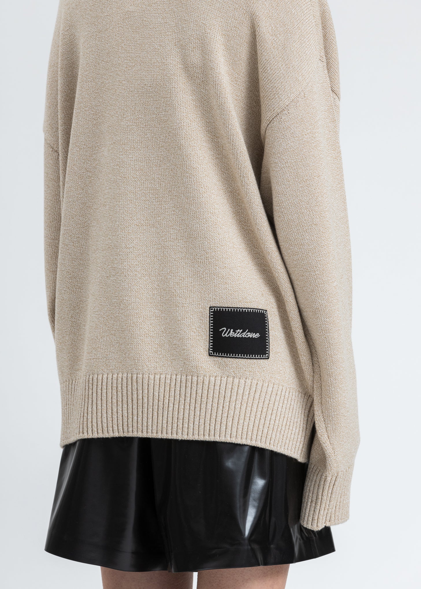 Beige WD Printed Knit Sweater - Image 5