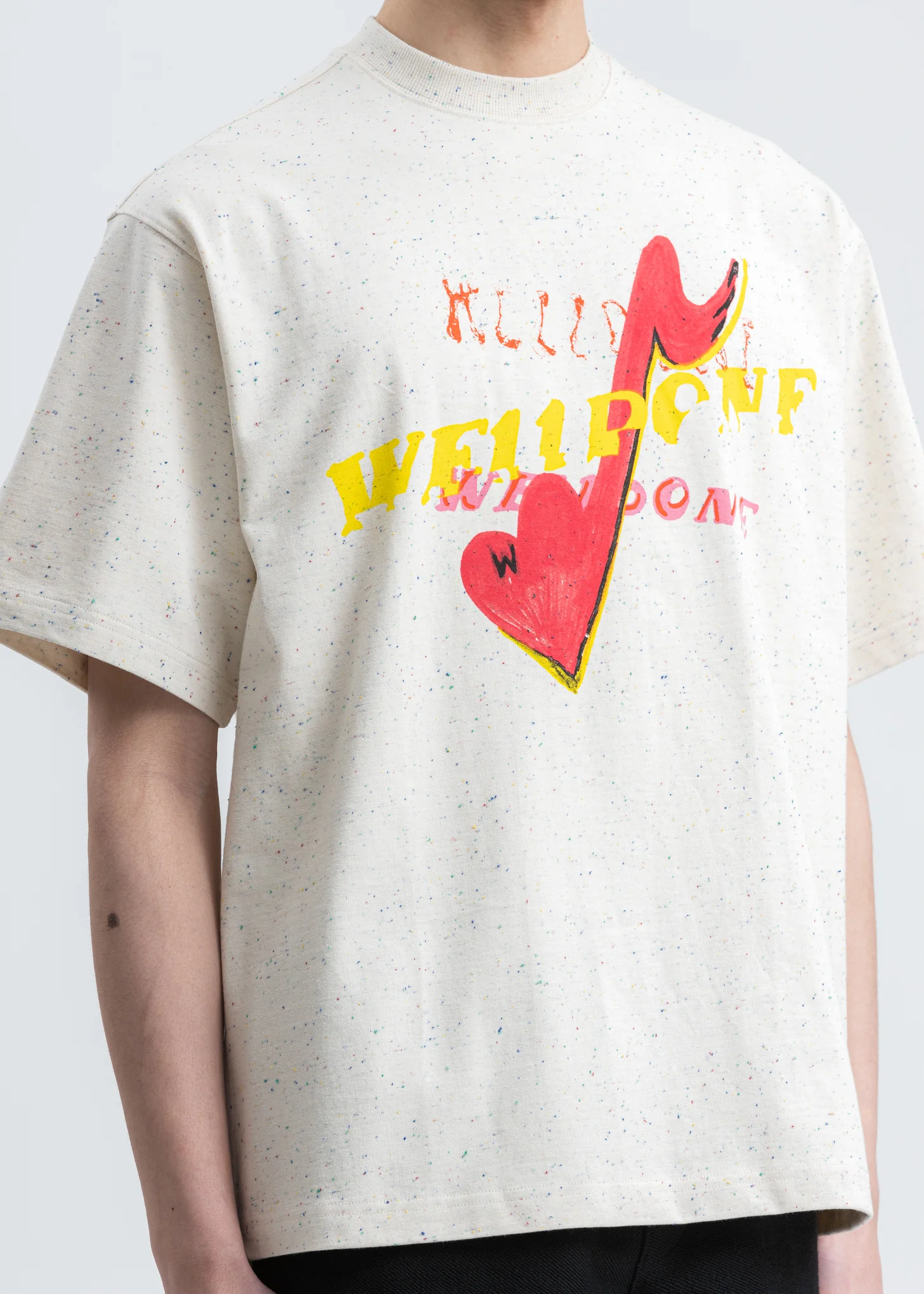 Beige We11done Character Print T-Shirt - Image 5