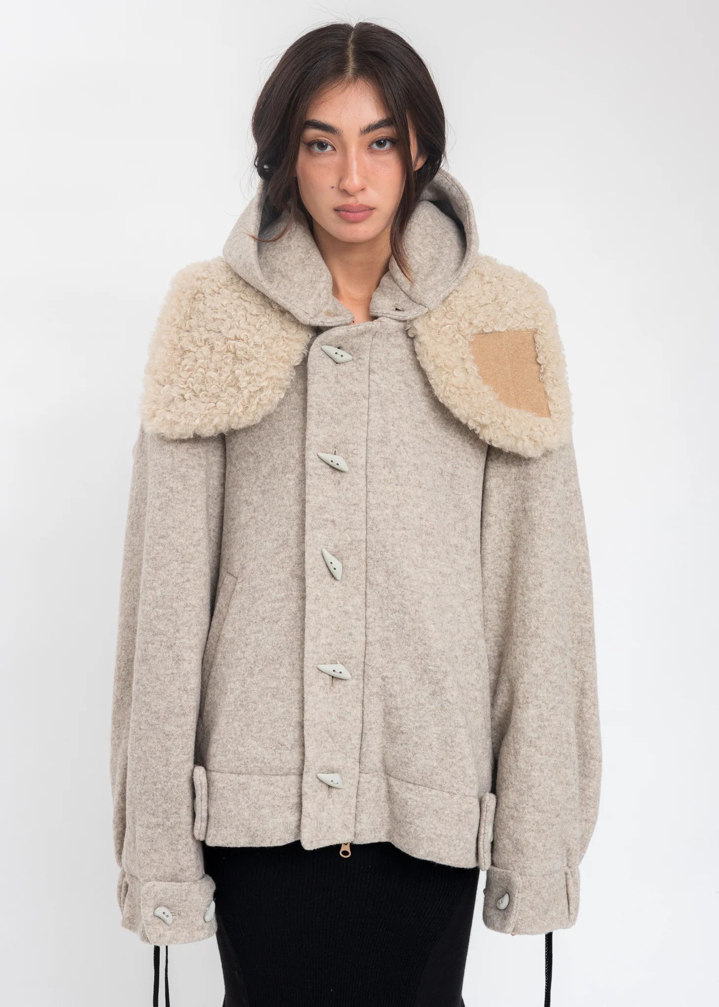 Beige Wool Oversized Jumper