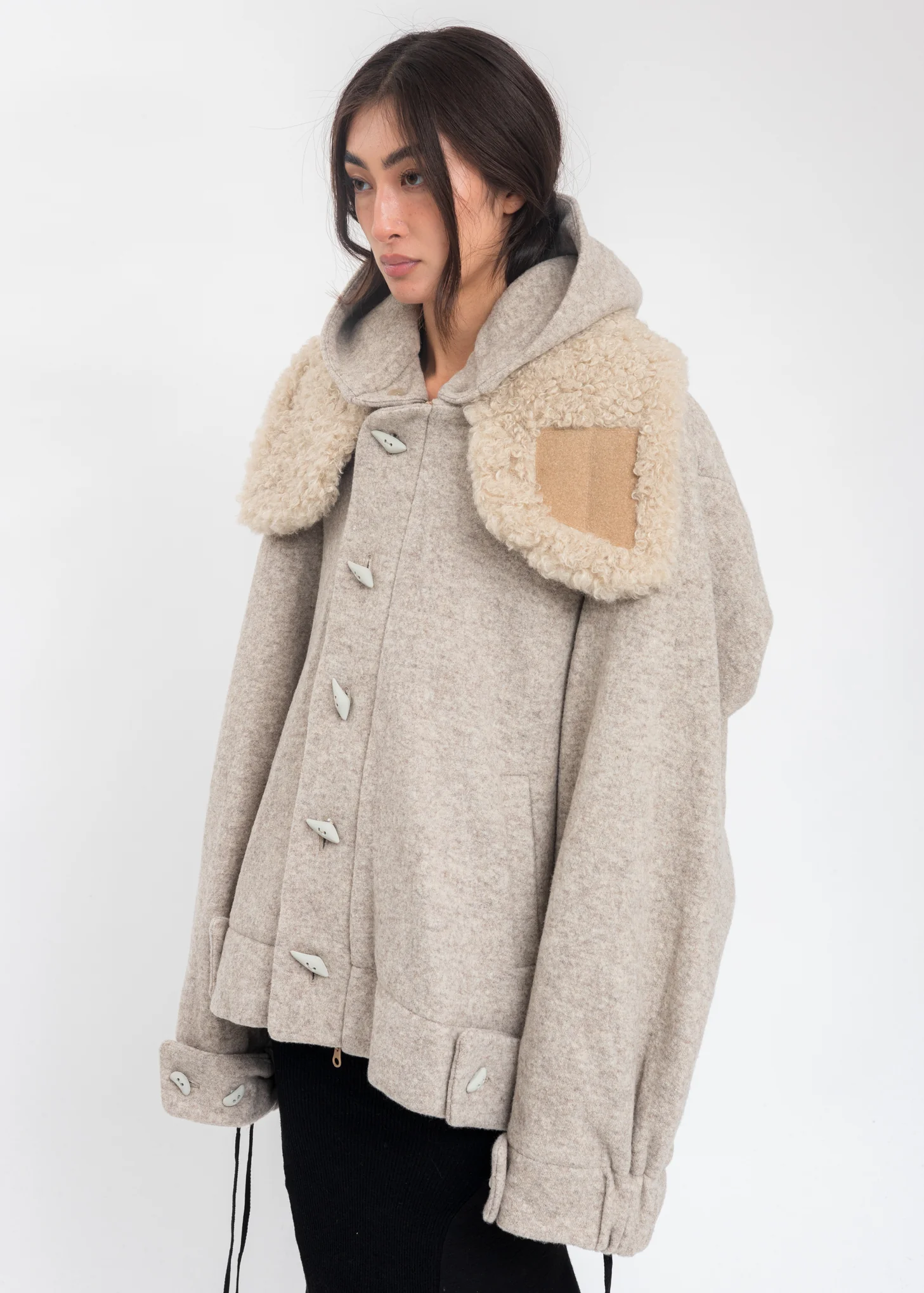 Beige Wool Oversized Jumper - Image 3