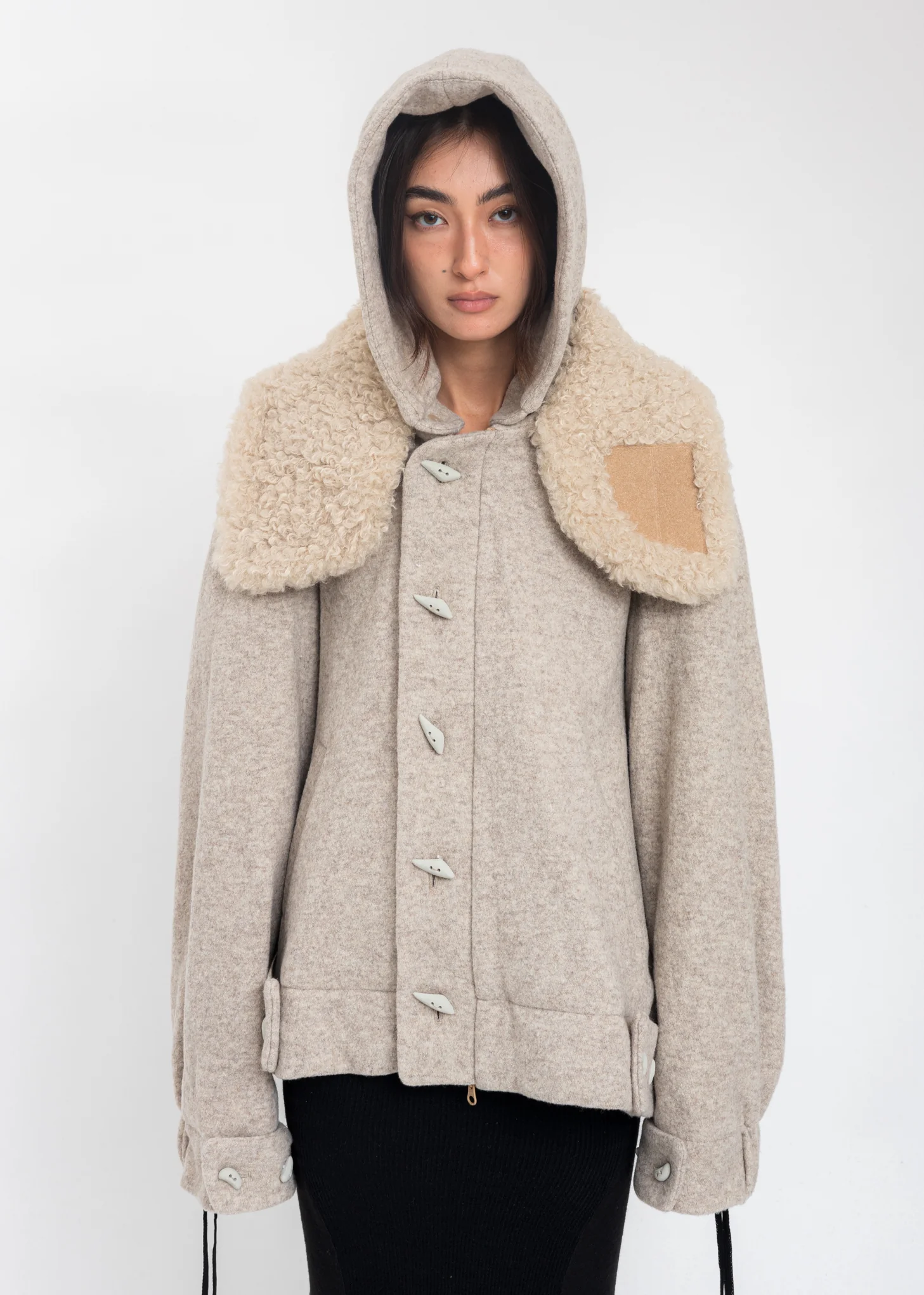 Beige Wool Oversized Jumper - Image 5
