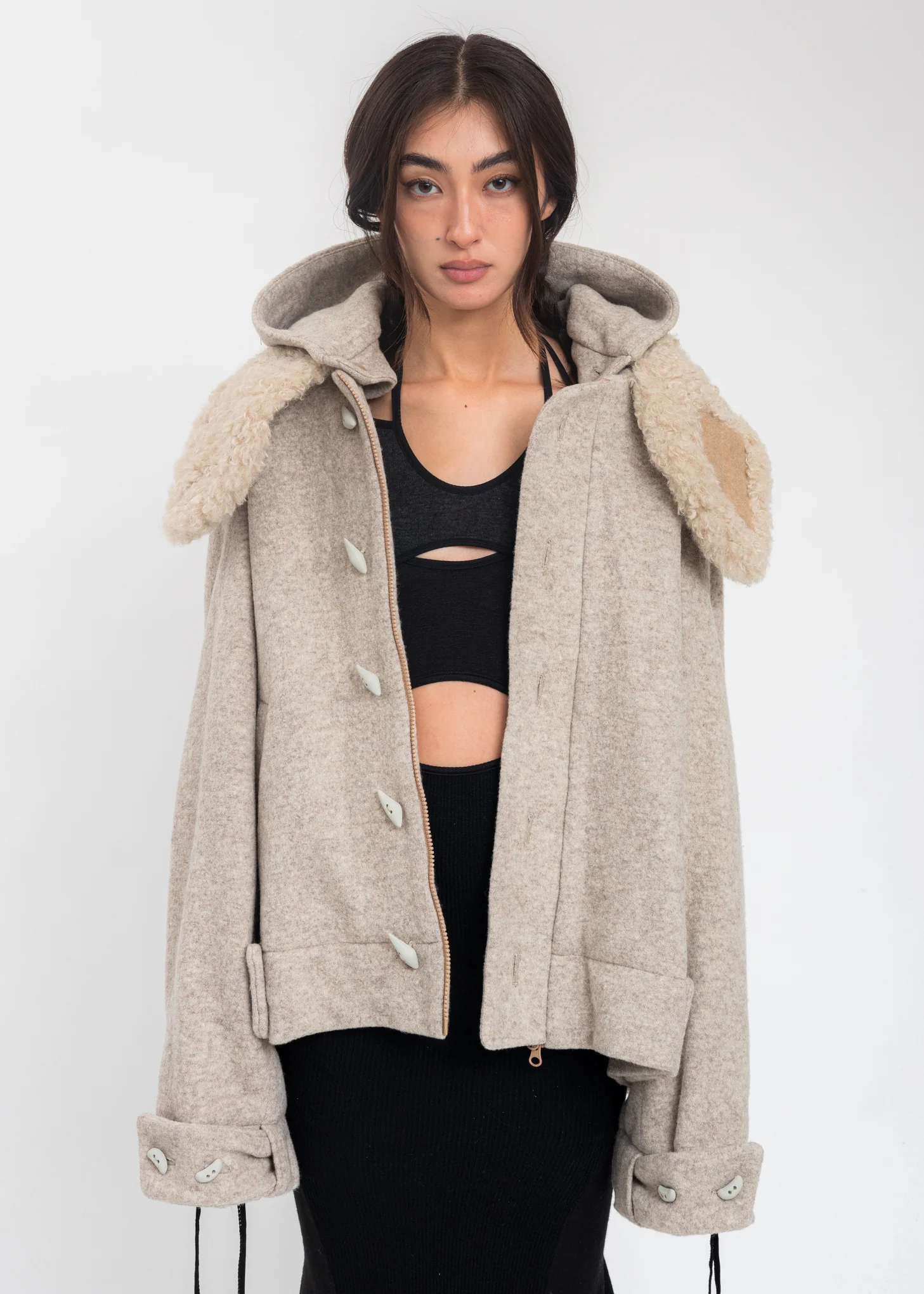 Beige Wool Oversized Jumper - Image 6