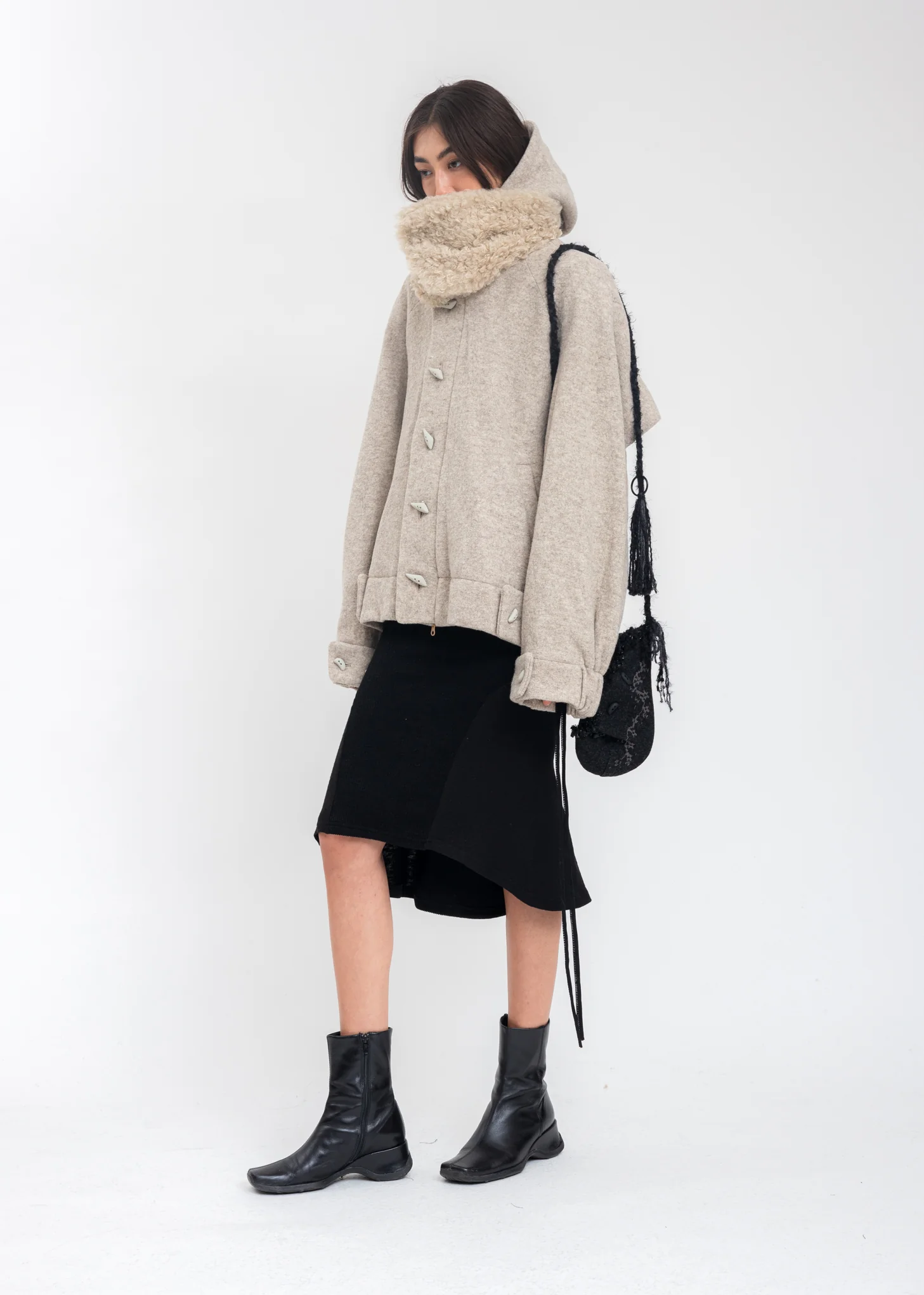 Beige Wool Oversized Jumper - Image 8