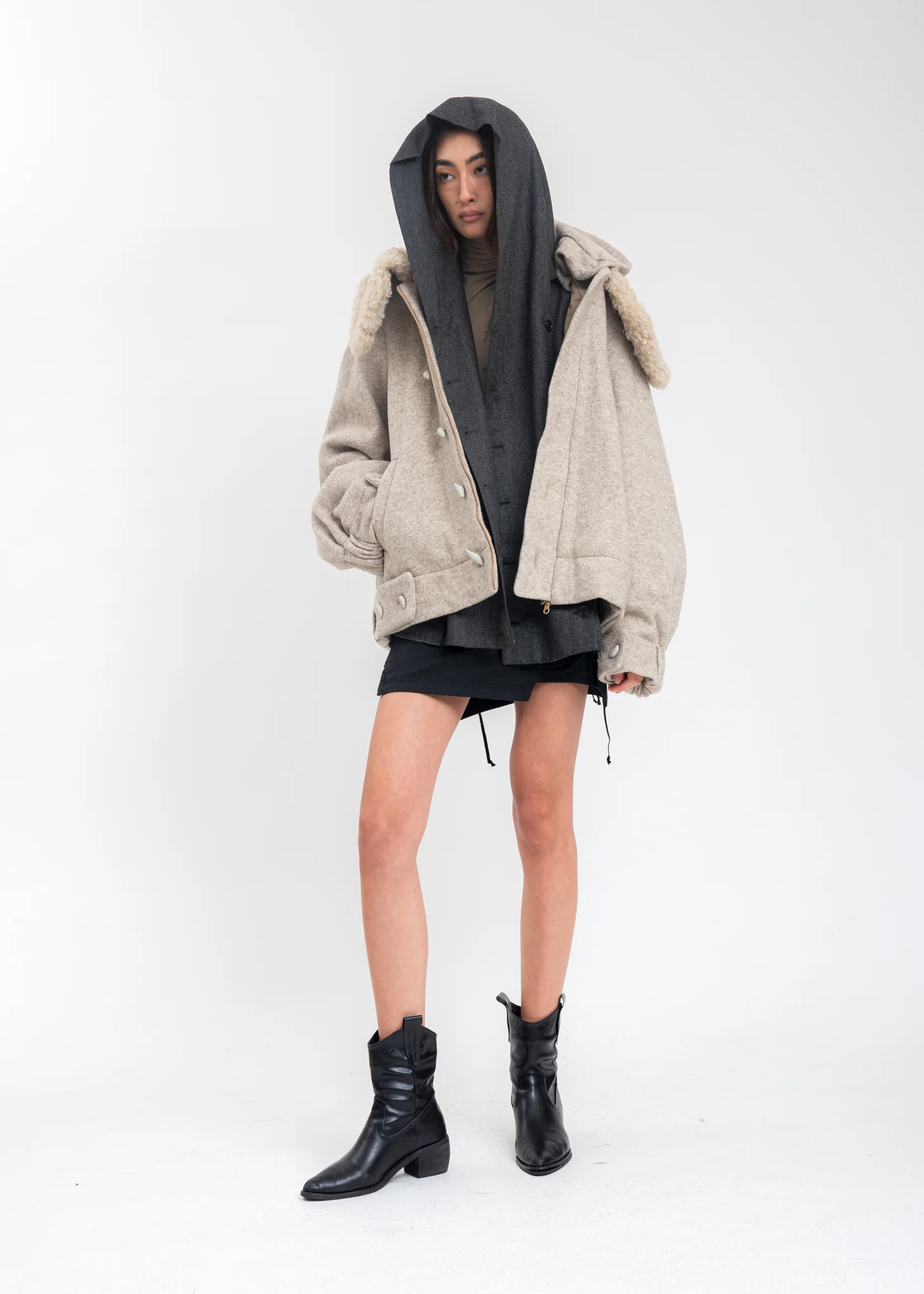 Beige Wool Oversized Jumper - Image 9