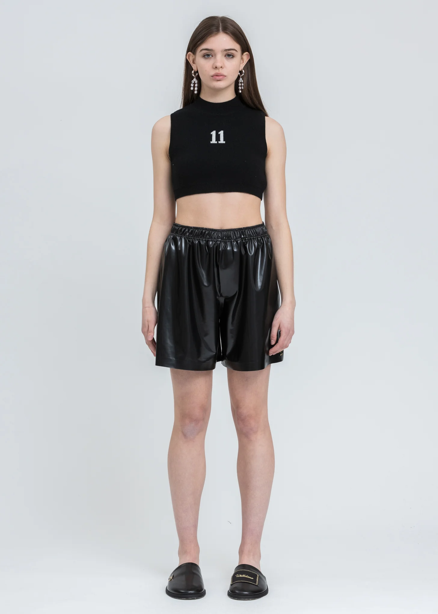 Black 11 Jacquard Crop Knit Top - Image 6