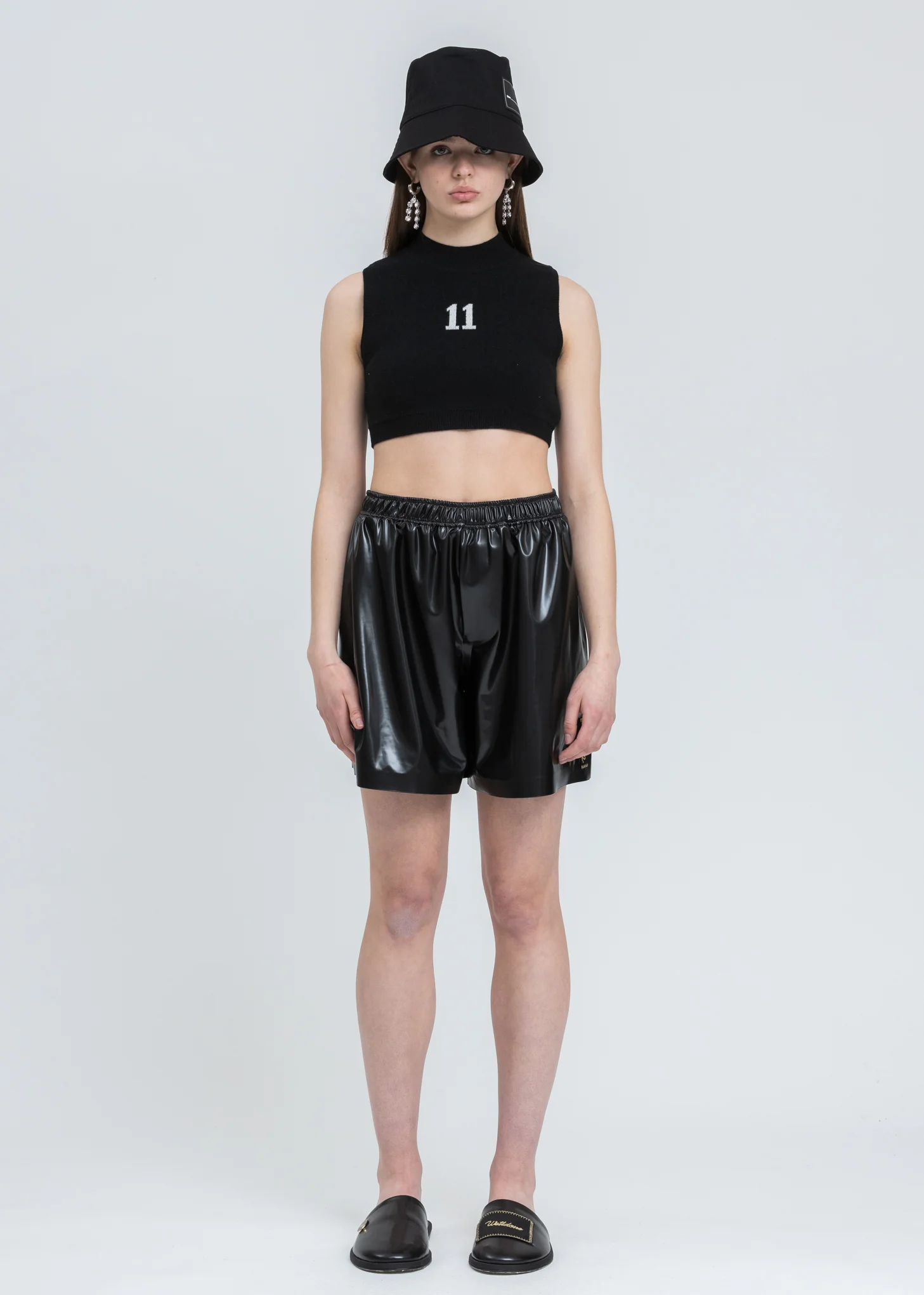 Black 11 Jacquard Crop Knit Top - Image 7