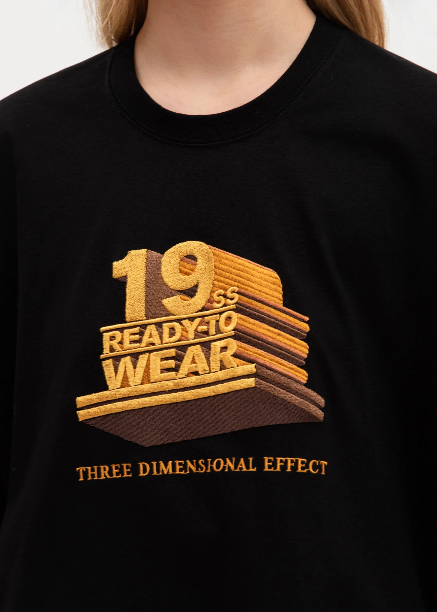 Black “19SS” 3D Embroidery T-Shirt - Image 3