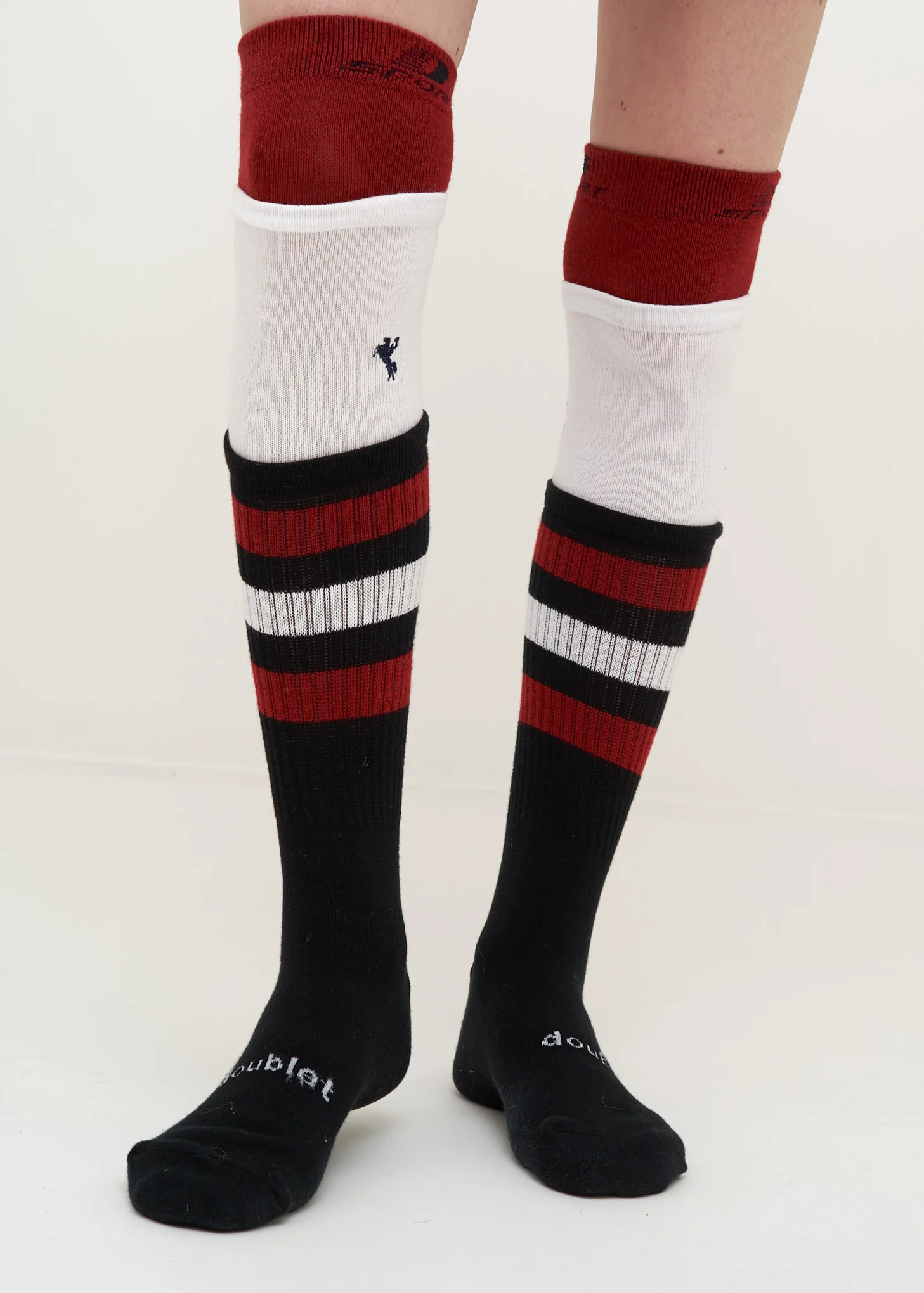 Black 3 Layered Border Socks